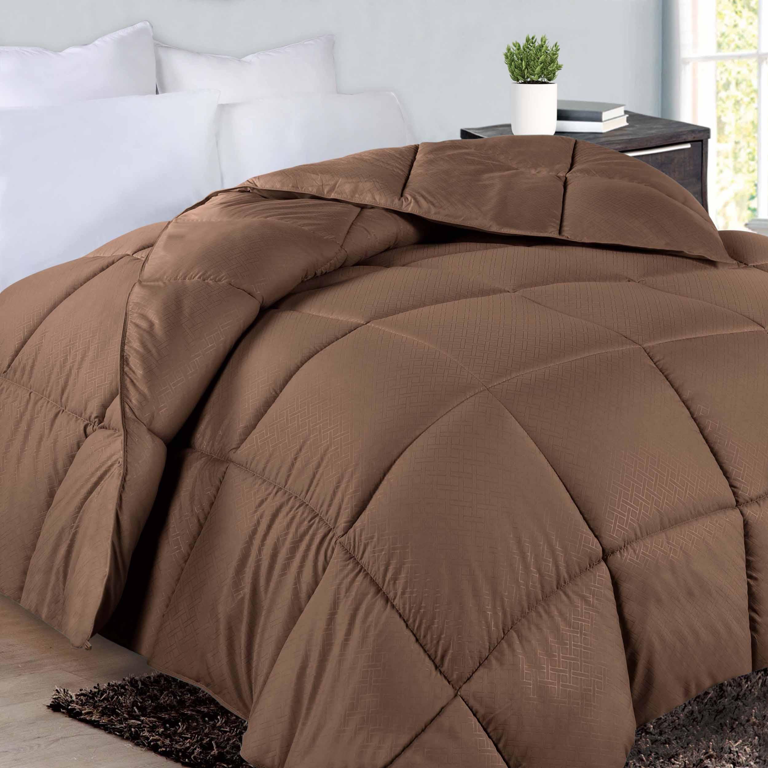 Monochrome Basketweave Plush Microfiber Down Alternative Comforter - Comforter by Superior Brand
