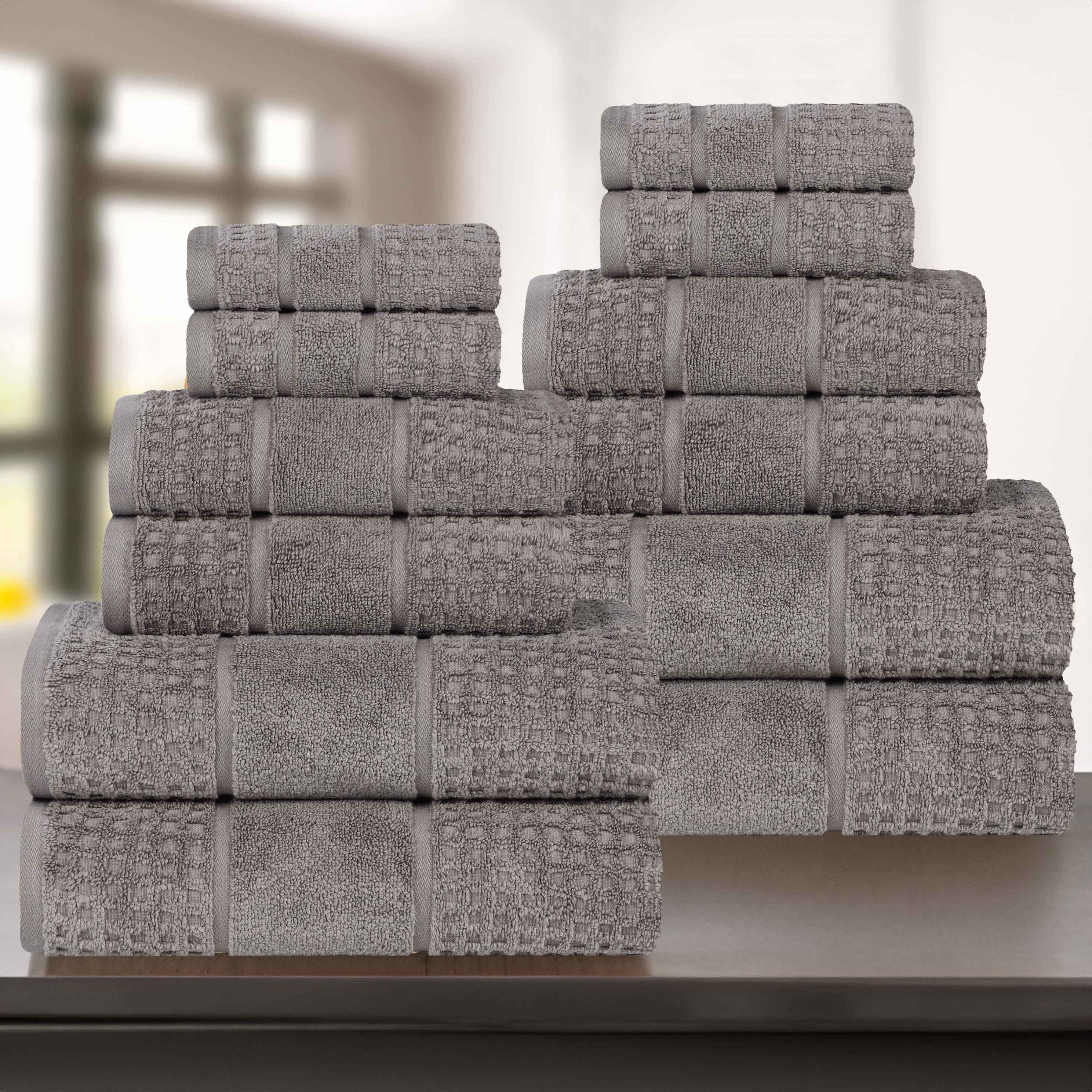 Napa Zero Twist Cotton Solid Waffle Honeycomb 12 Piece Towel Set - Towel Set by Superior Brand