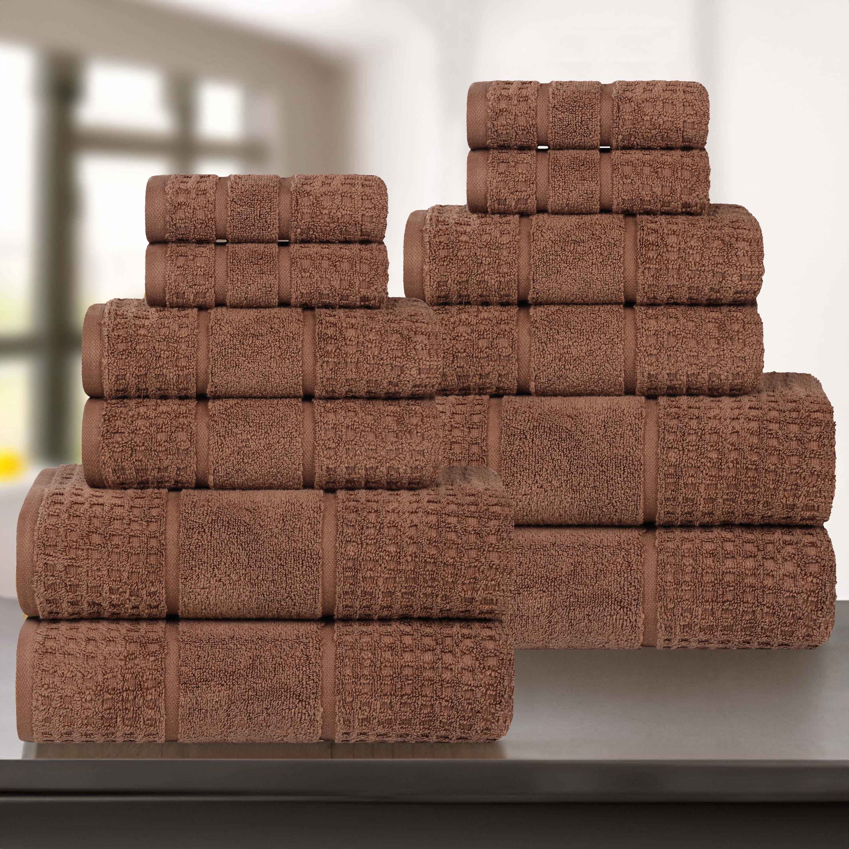 Napa Zero Twist Cotton Solid Waffle Honeycomb 12 Piece Towel Set - Towel Set by Superior Brand
