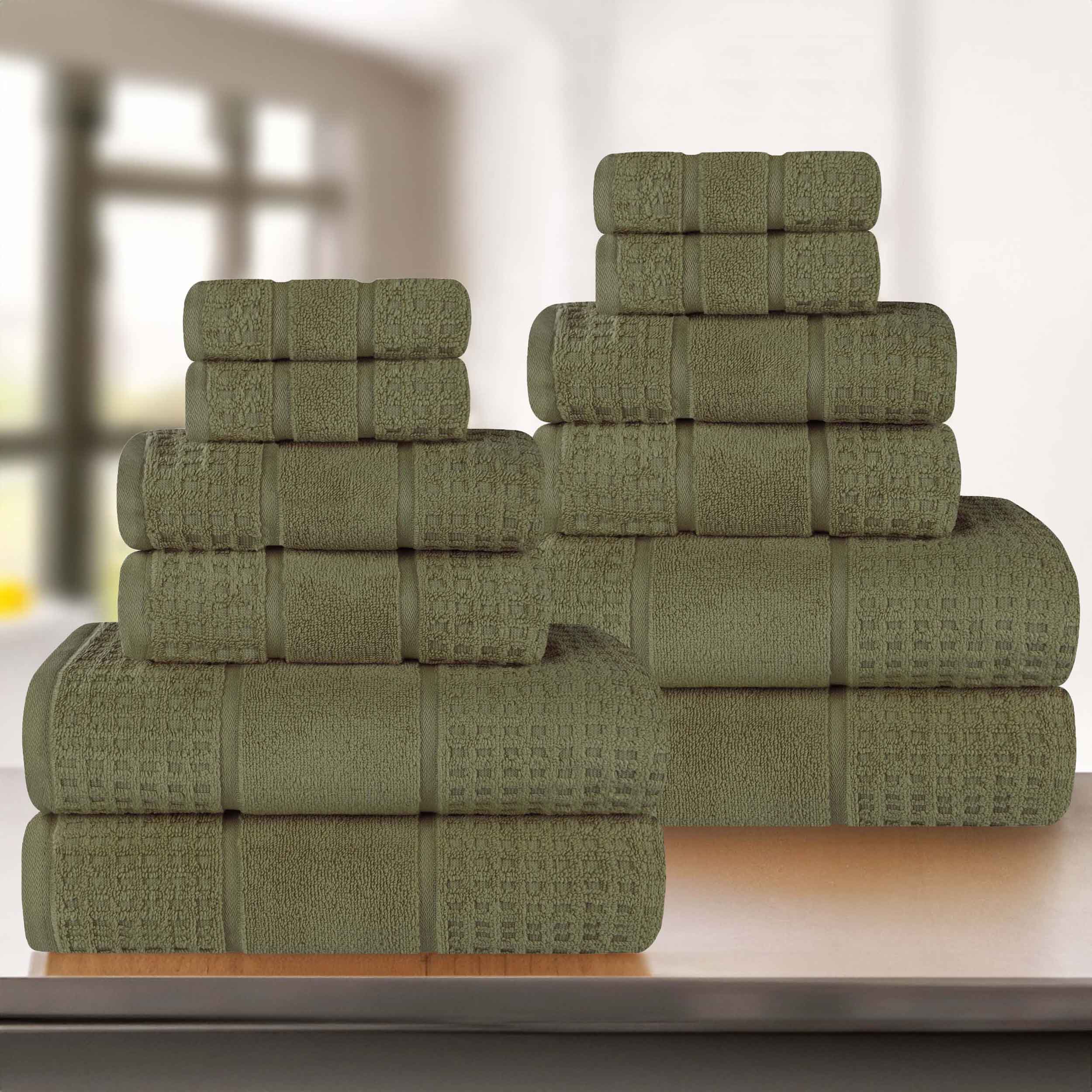 Napa Zero Twist Cotton Solid Waffle Honeycomb 12 Piece Towel Set - Towel Set by Superior Brand