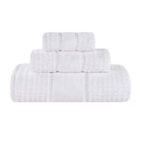 Napa Zero Twist Cotton Solid Waffle Honeycomb 3 Piece Towel Set - Towel Set by Superior