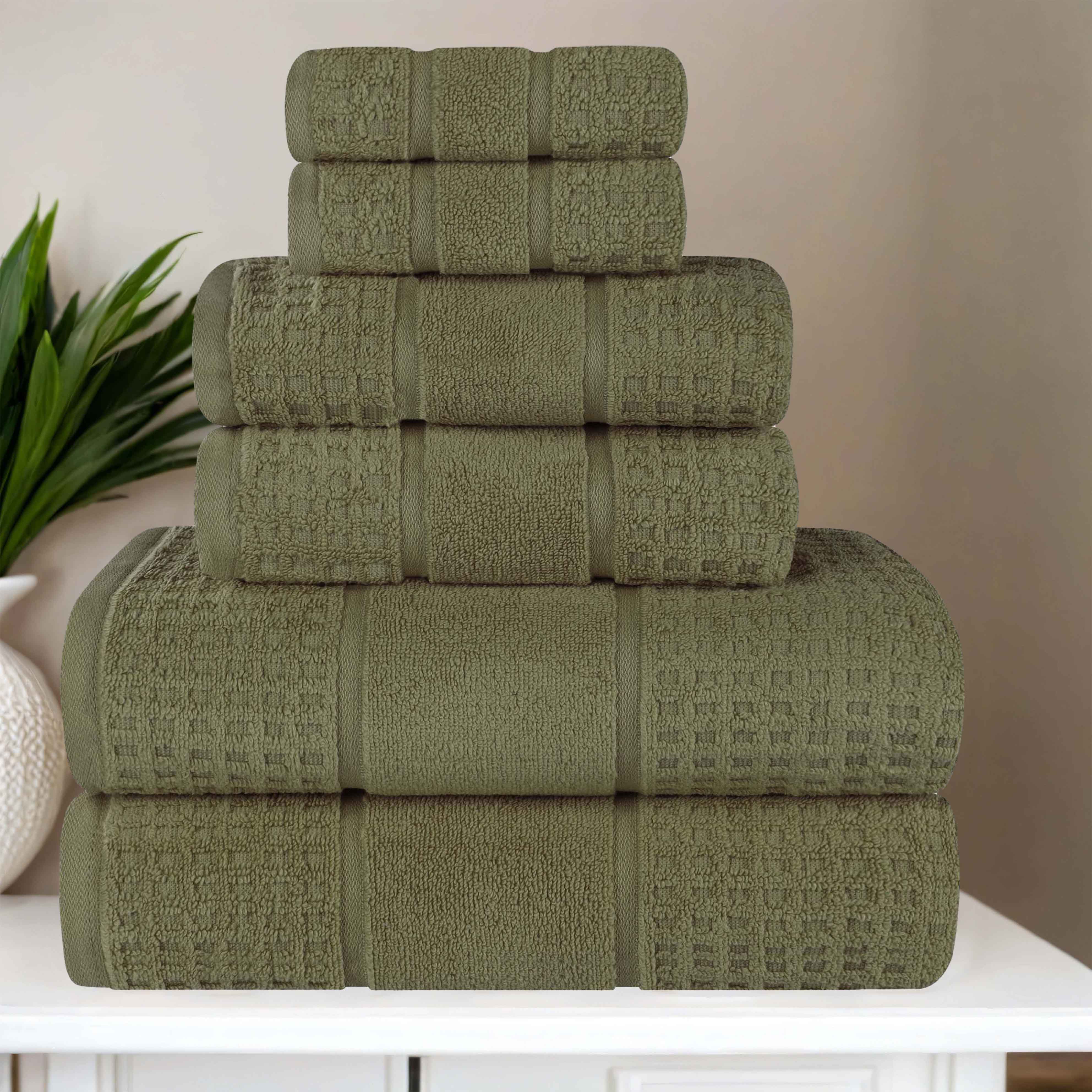 Napa Zero Twist Cotton Solid Waffle Honeycomb 6 Piece Towel Set - Towel Set by Superior Brand