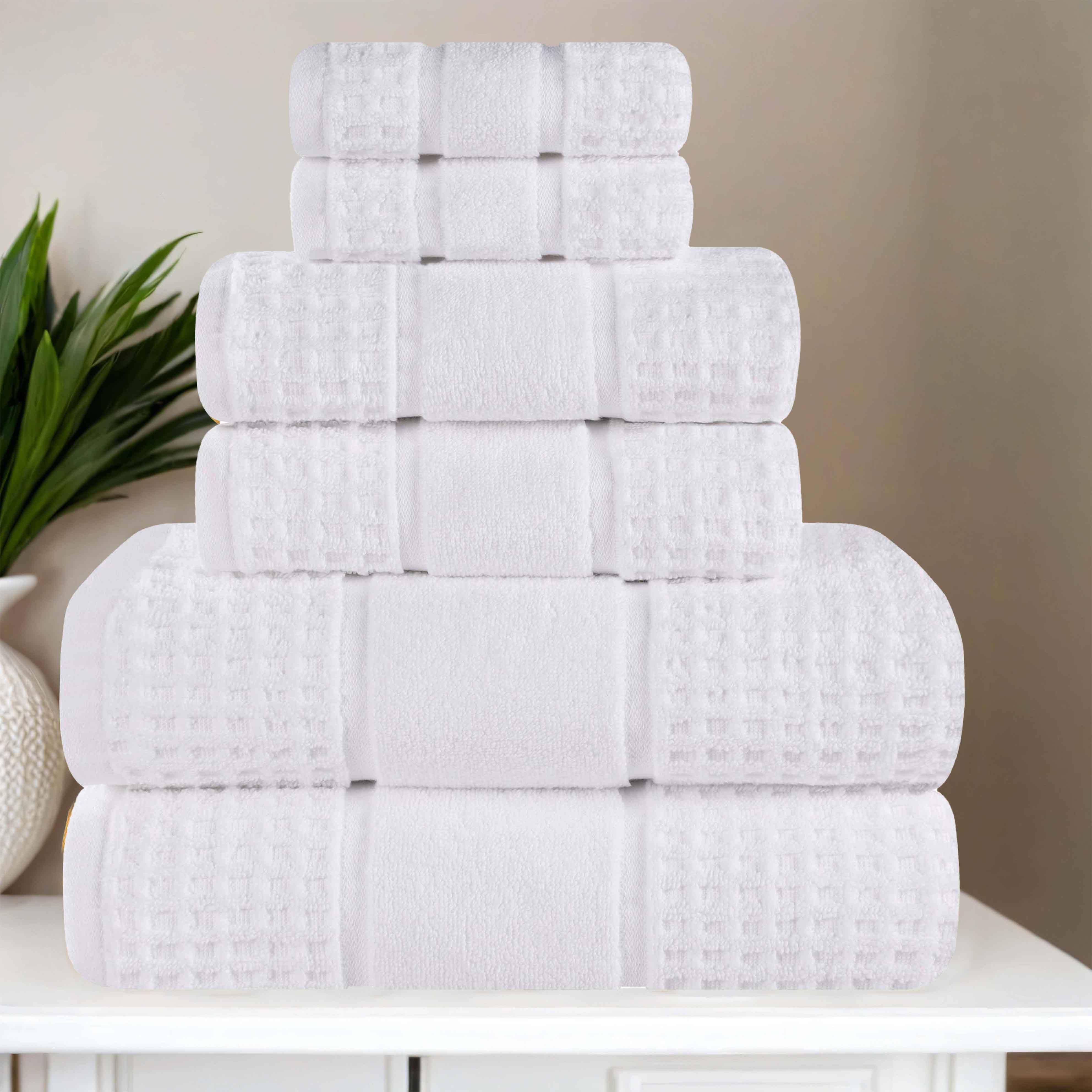 Napa Zero Twist Cotton Solid Waffle Honeycomb 6 Piece Towel Set - Towel Set by Superior Brand