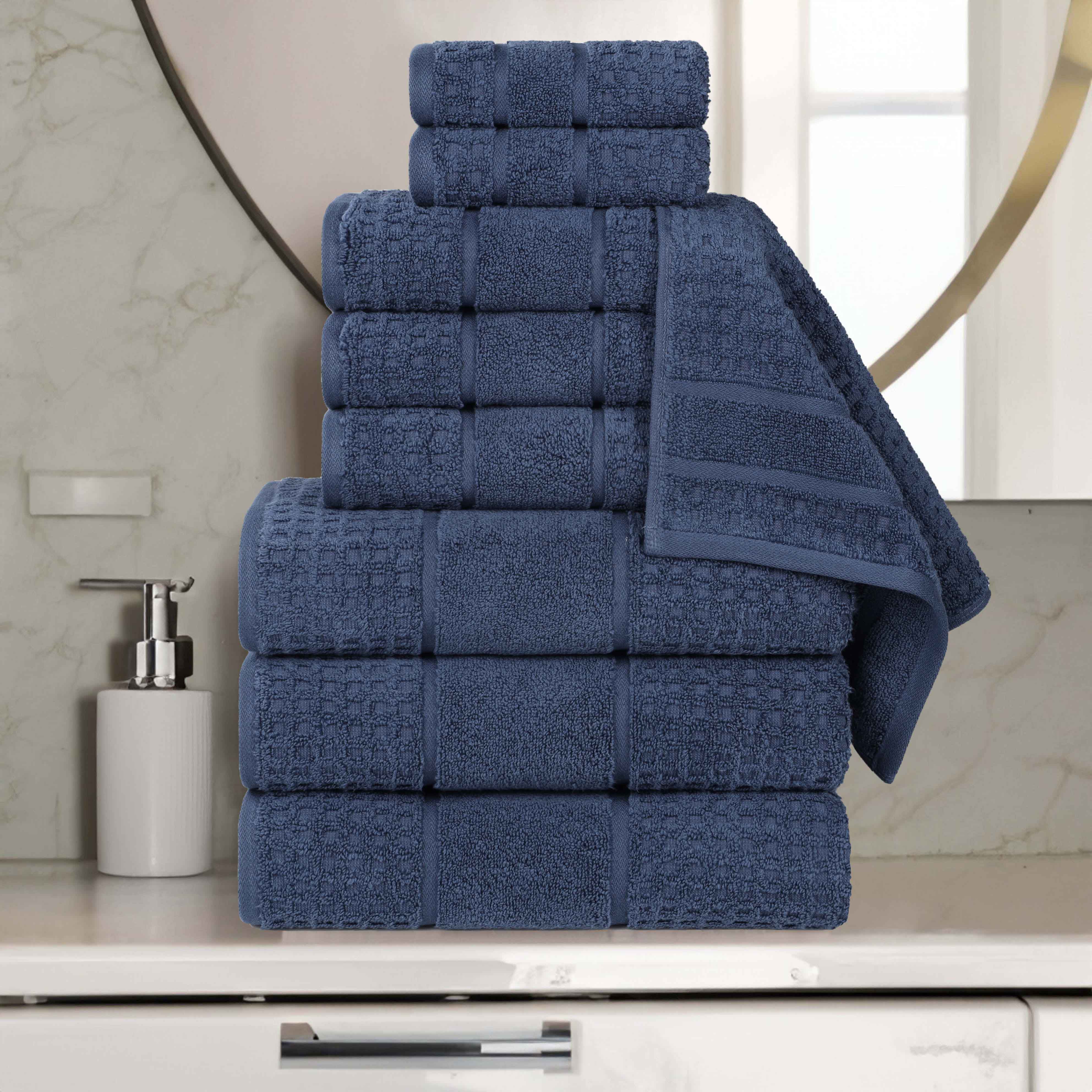 Napa Zero Twist Cotton Solid Waffle Honeycomb 9 Piece Towel Set - Towel Set by Superior Brand