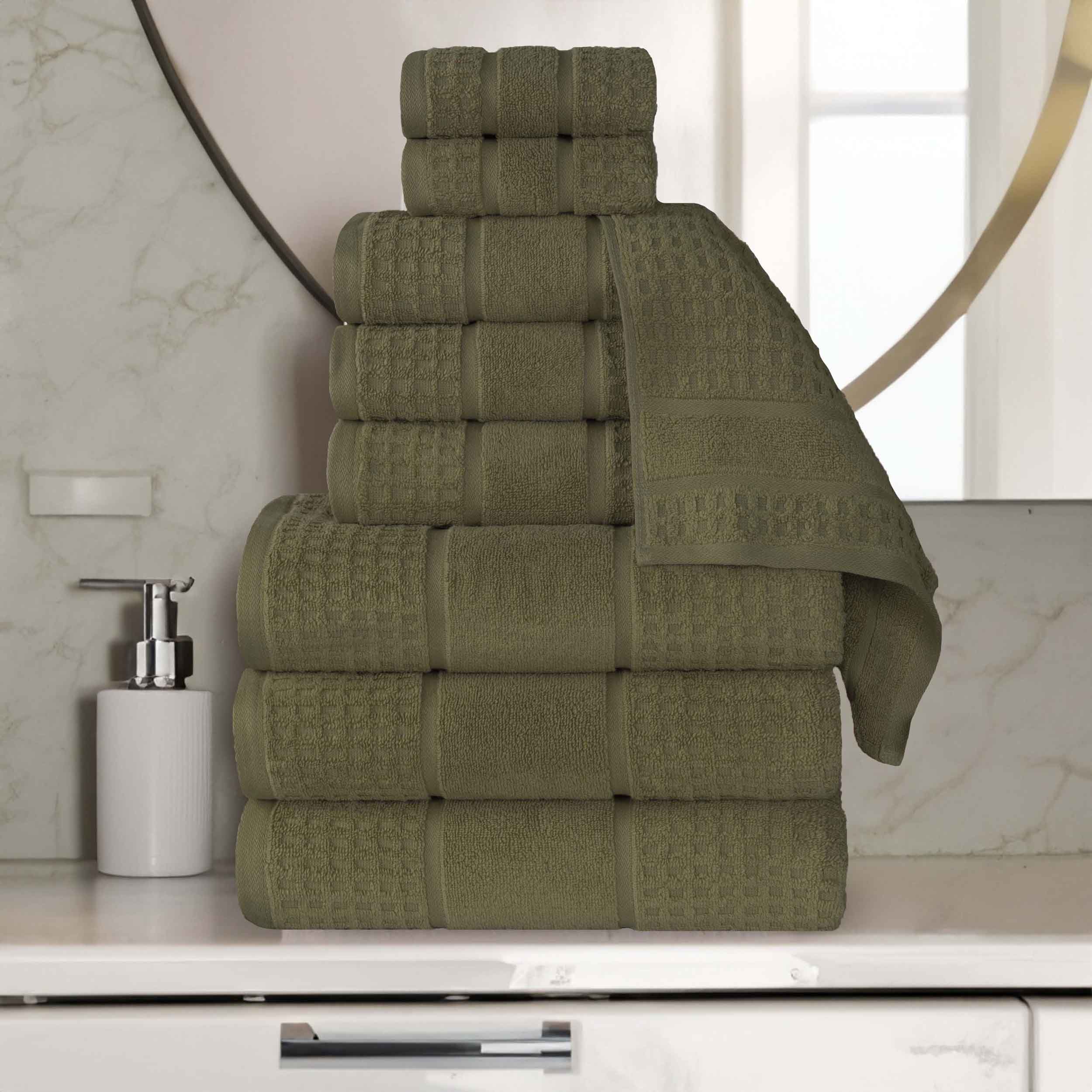 Napa Zero Twist Cotton Solid Waffle Honeycomb 9 Piece Towel Set - Towel Set by Superior Brand