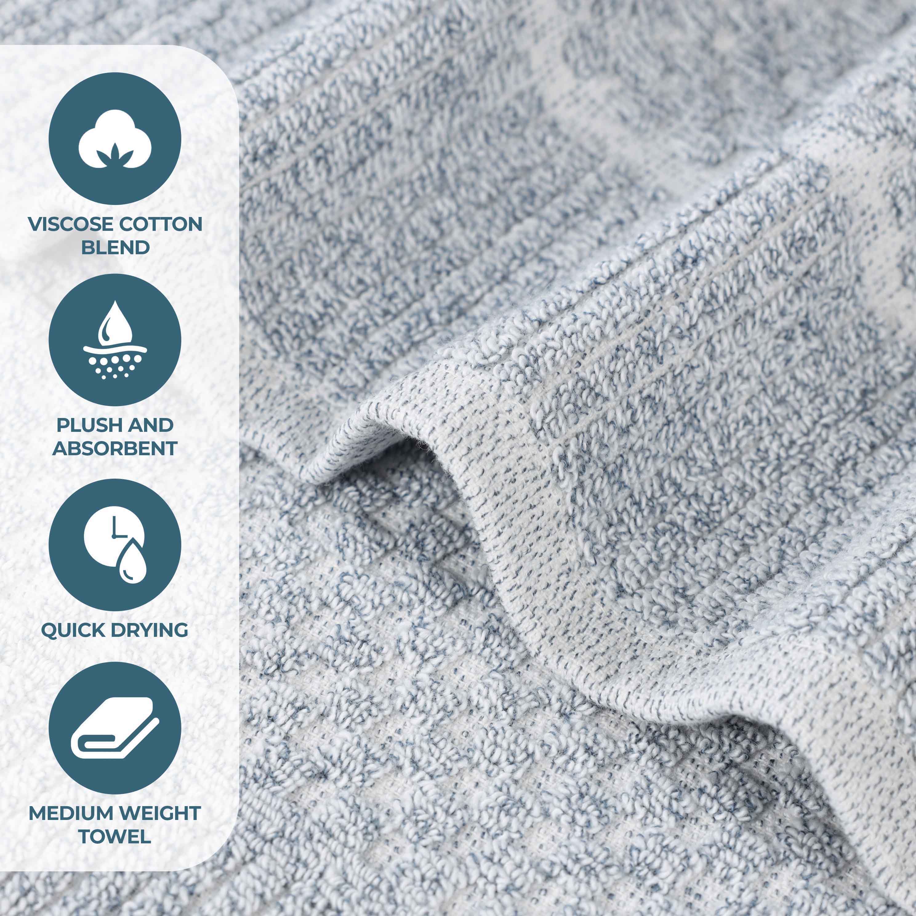 Naples Cotton Blend Textured Checkered & Ribbed Hand Towels, Set of 6 - Hand Towel by Superior Brand