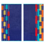 Neon Tiles Oversized 2 Piece Beach Towel Set - Beach Towel by Superior