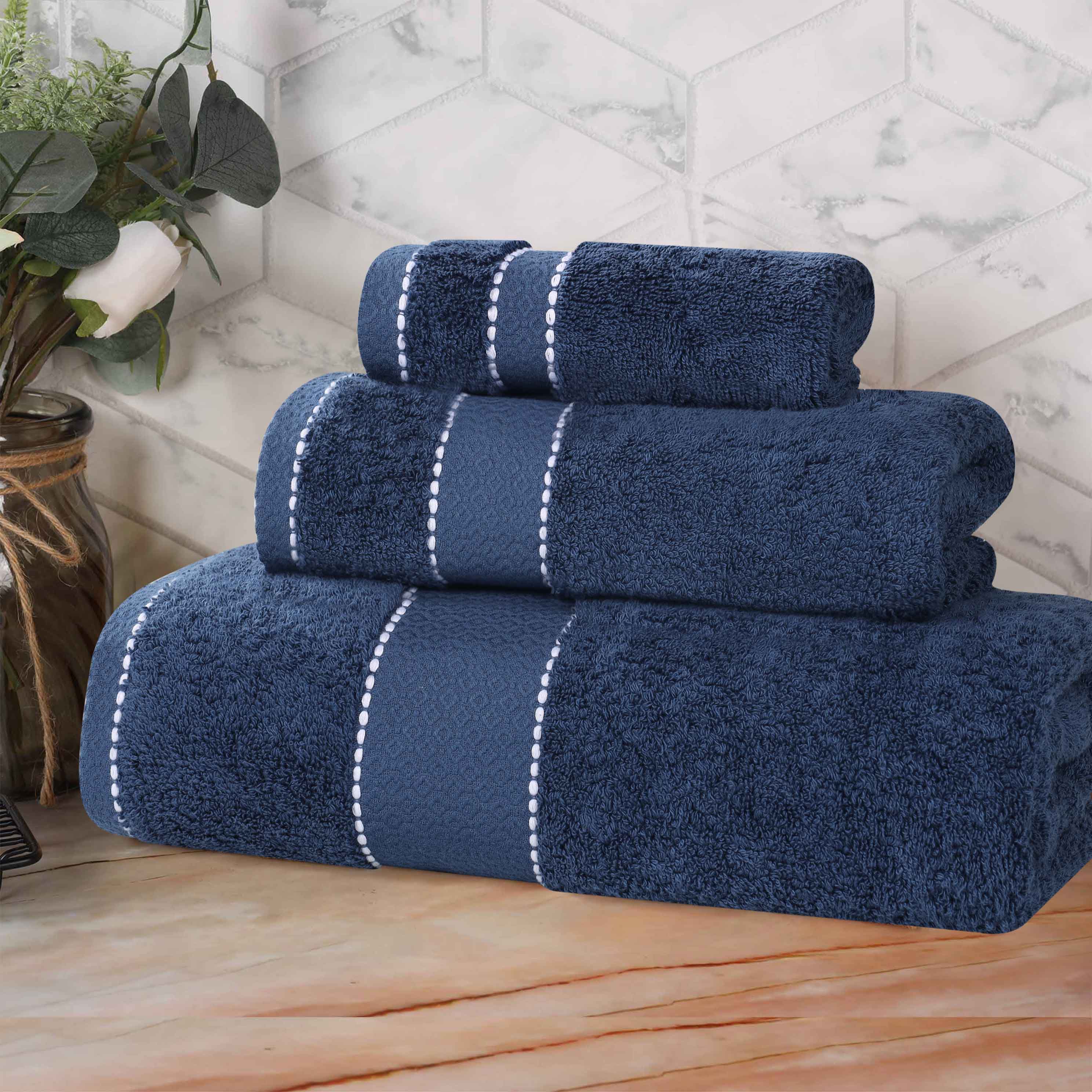 Egyptian Giza Cotton Plush Soft Towel Set 3 Piece - Egyptian Cotton Towel Set by Superior Brand