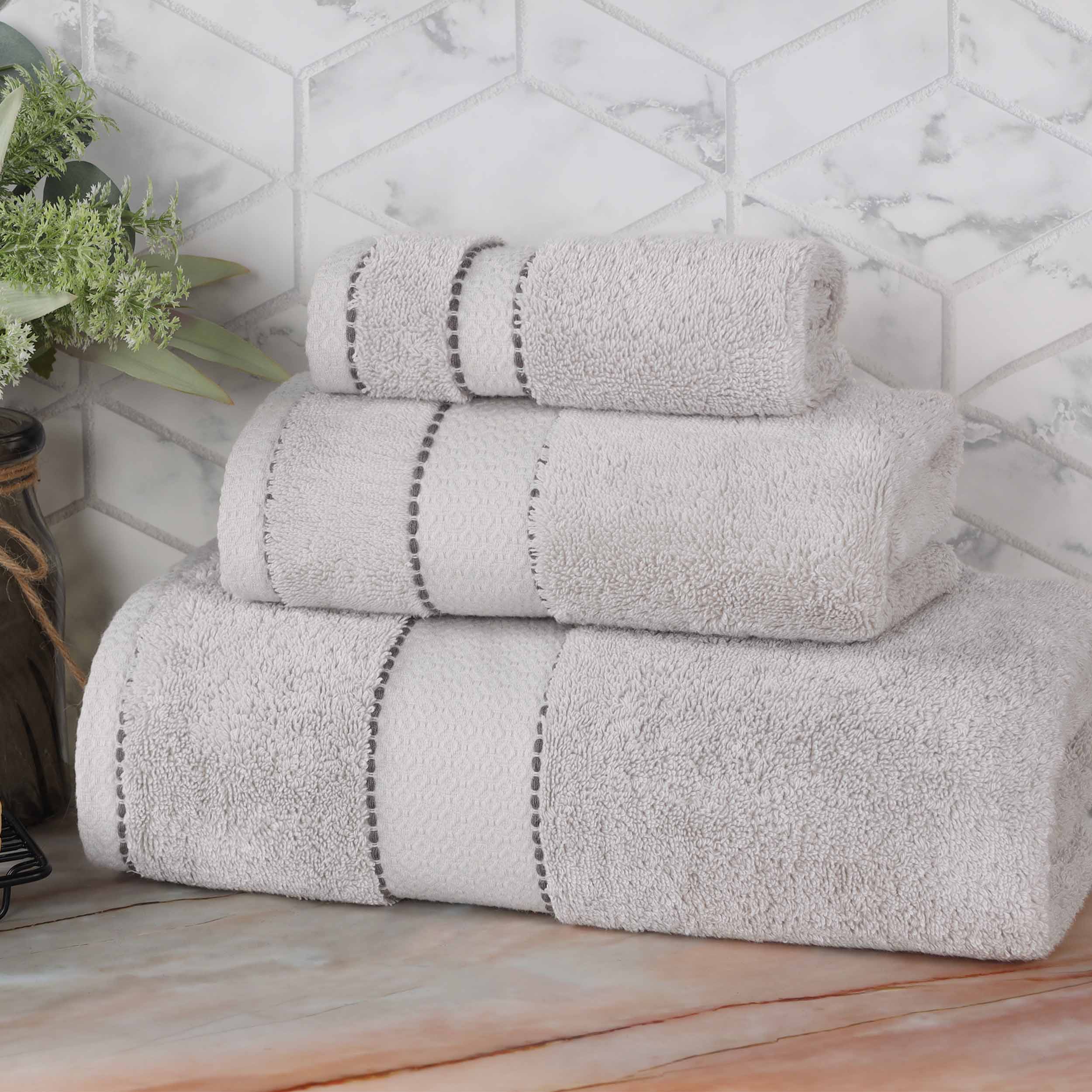 Egyptian Giza Cotton Plush Soft Towel Set 3 Piece - Egyptian Cotton Towel Set by Superior Brand