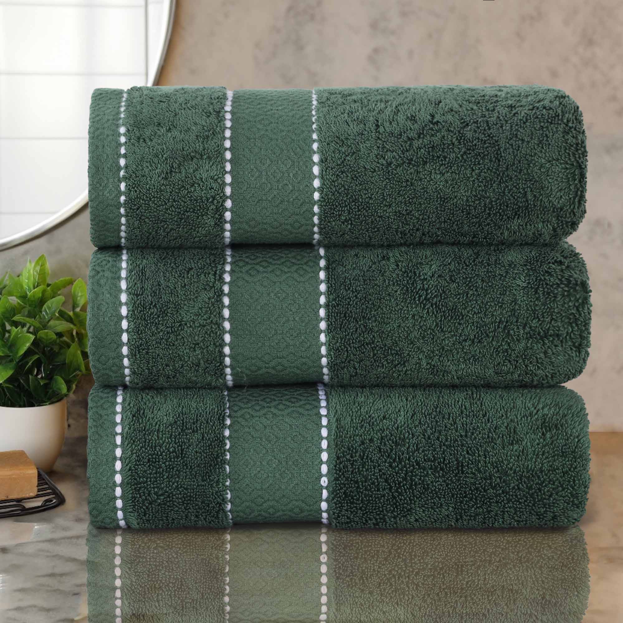 Giza Cotton Plush Absorbent Bath Towel Set of 3 - Egyptian Cotton Bath Towel by Superior Brand