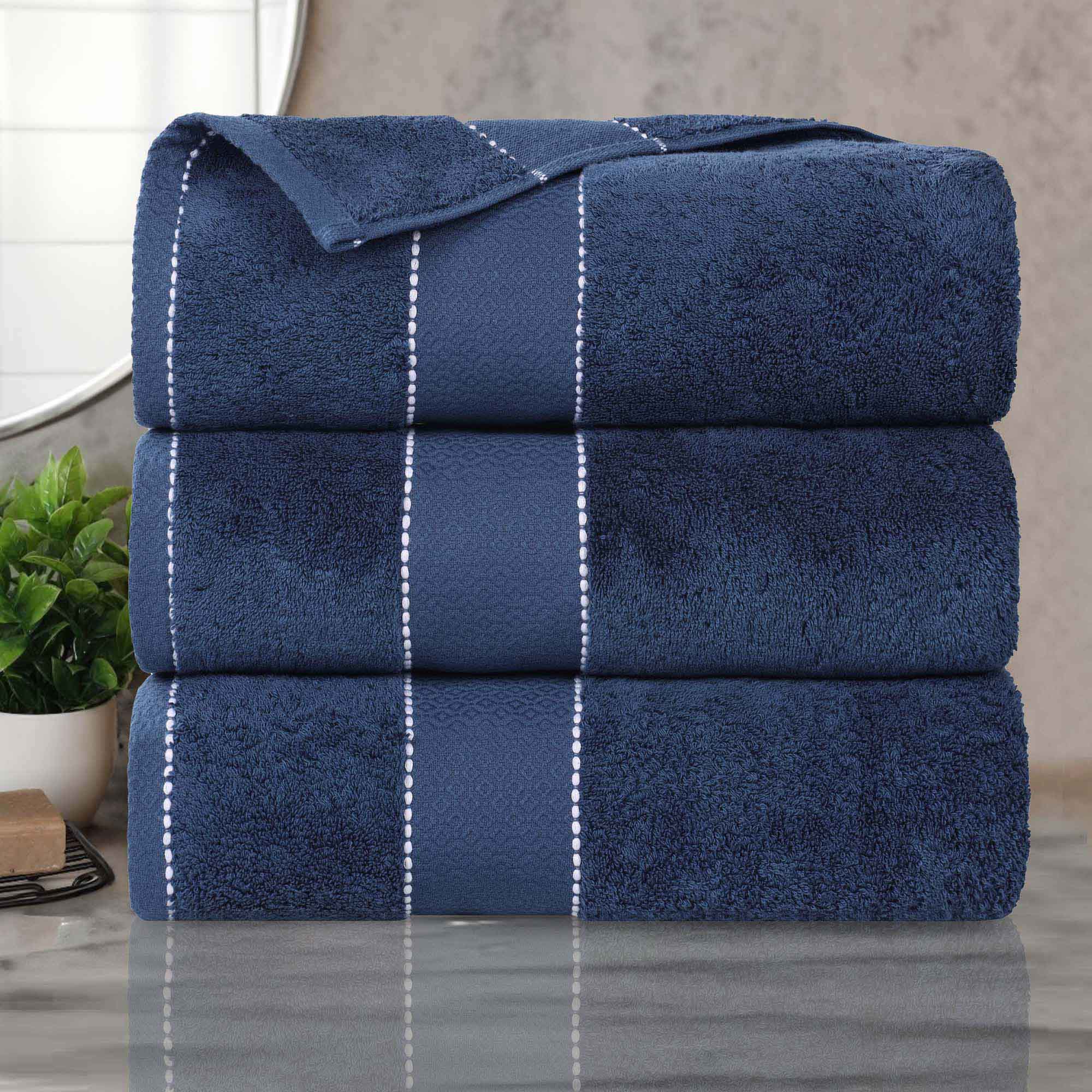 Giza Cotton Plush Absorbent Bath Towel Set of 3 - Egyptian Cotton Bath Towel by Superior Brand