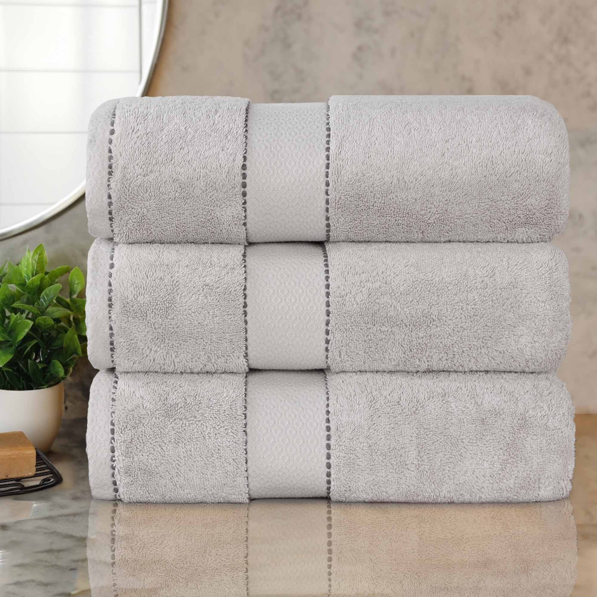 Giza Cotton Plush Absorbent Bath Towel Set of 3 - Egyptian Cotton Bath Towel by Superior Brand