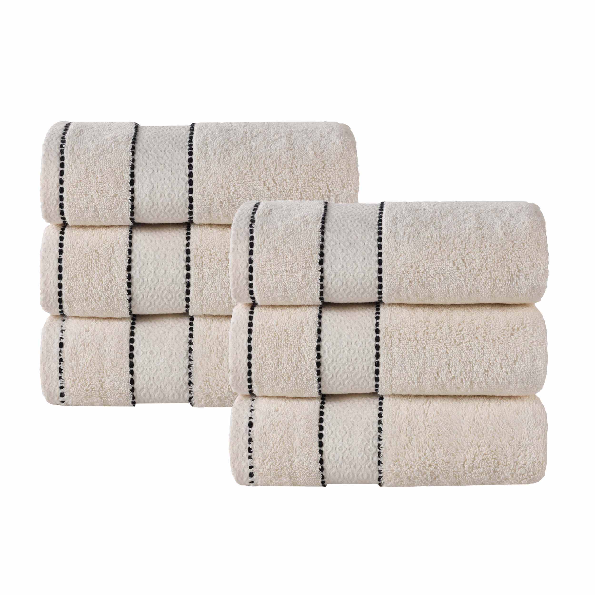 Niles Egyptian Giza Cotton Plush Thick Absorbent Hand Towel Set of 6 - Egyptian Cotton Hand Towel by Superior