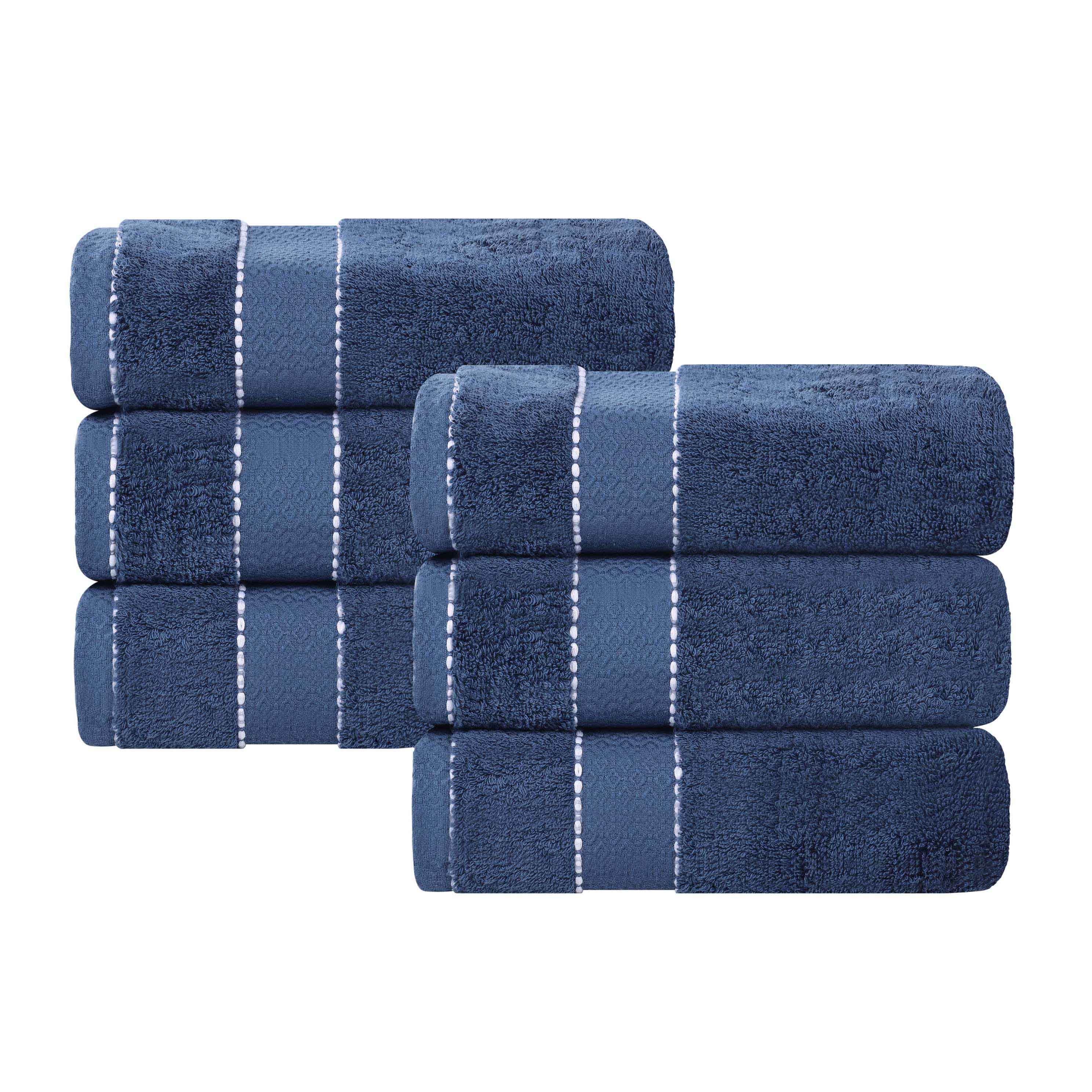 Niles Egyptian Giza Cotton Plush Thick Absorbent Hand Towel Set of 6 - Egyptian Cotton Hand Towel by Superior