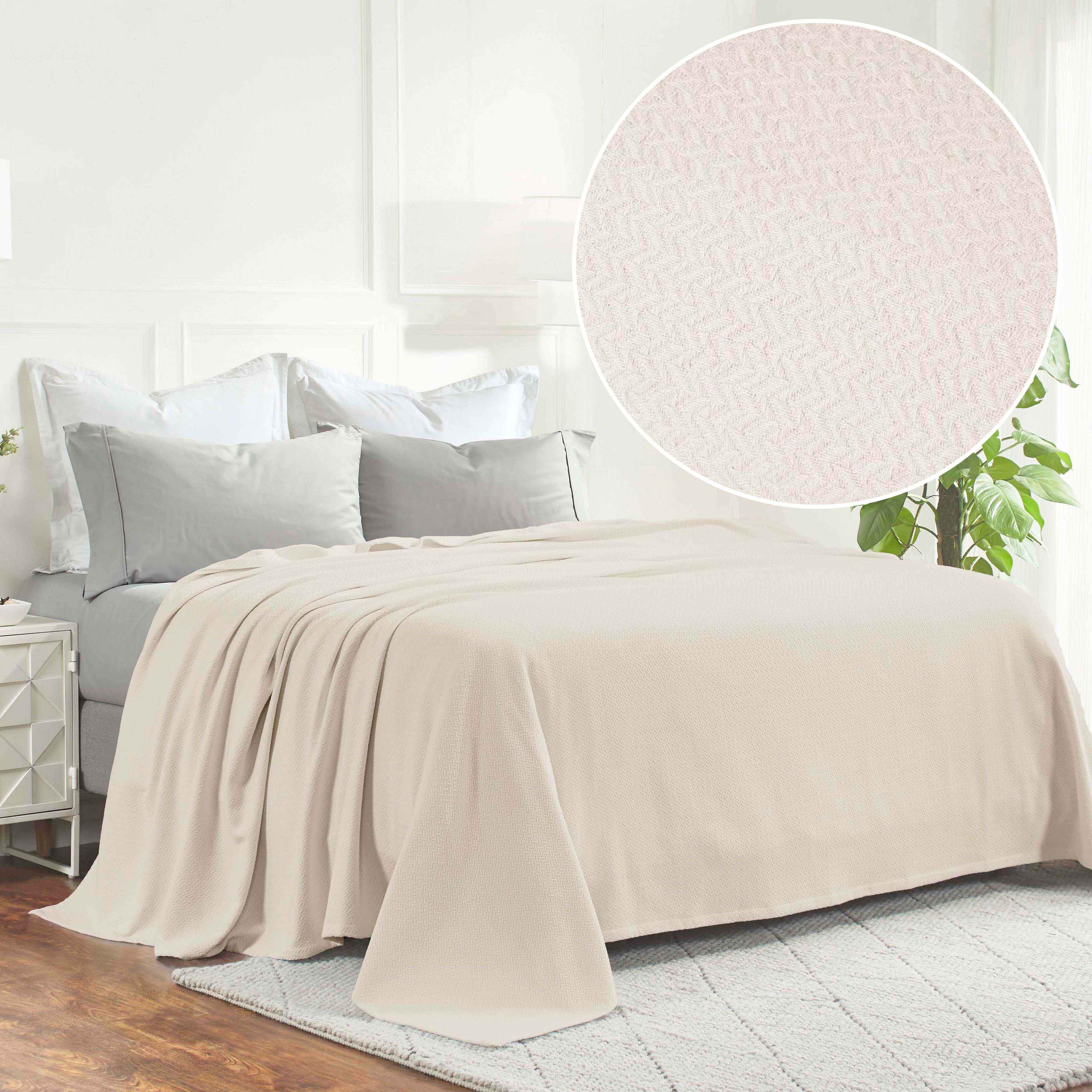 Nobel Cotton Textured Jacquard Chevron Lightweight Woven Blanket - Blanket by Superior Brand