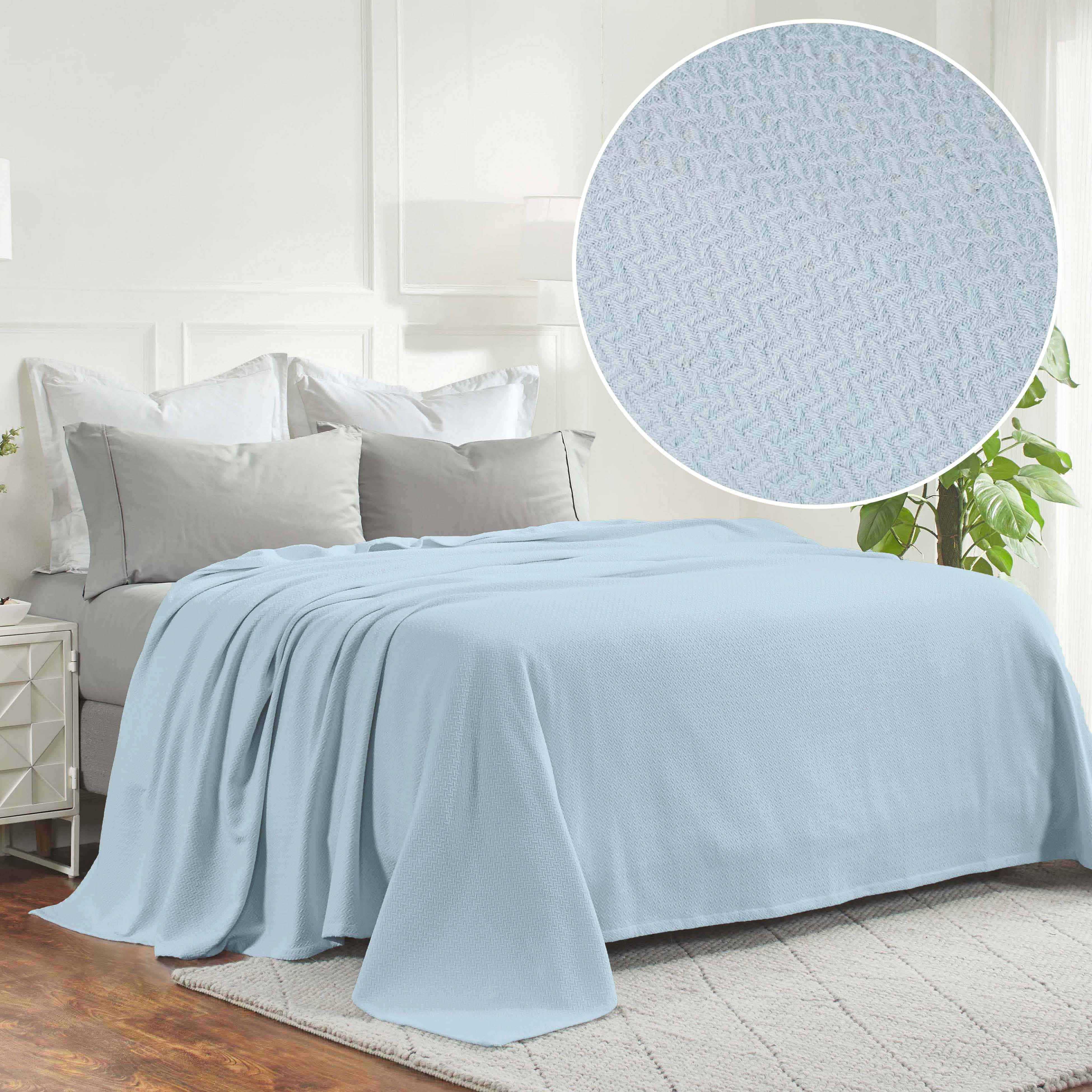 Nobel Cotton Textured Jacquard Chevron Lightweight Woven Blanket - Blanket by Superior Brand