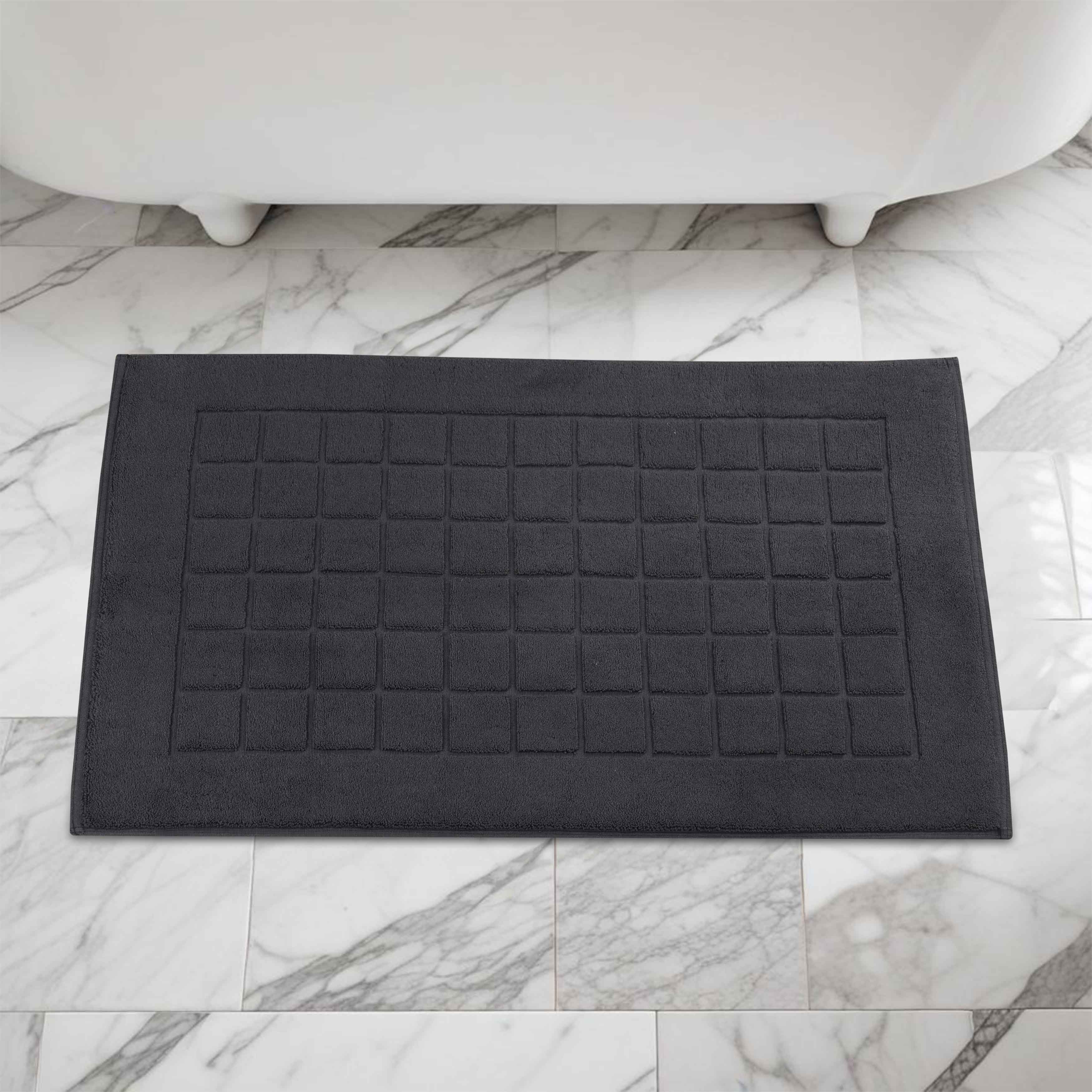 Nora Cotton Solid Absorbent Thick Checkered Washable Bath Mat Set of 2 - Bath Mats by Superior