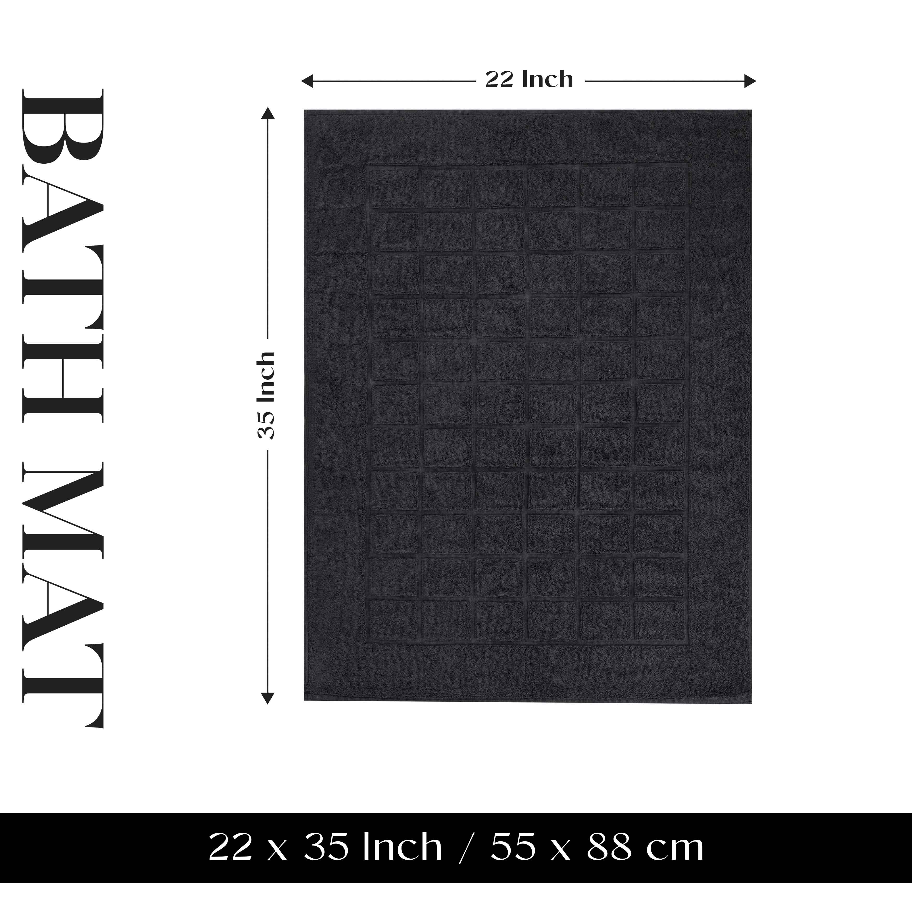 Nora Cotton Solid Absorbent Thick Checkered Washable Bath Mat Set of 2 - Bath Mats by Superior