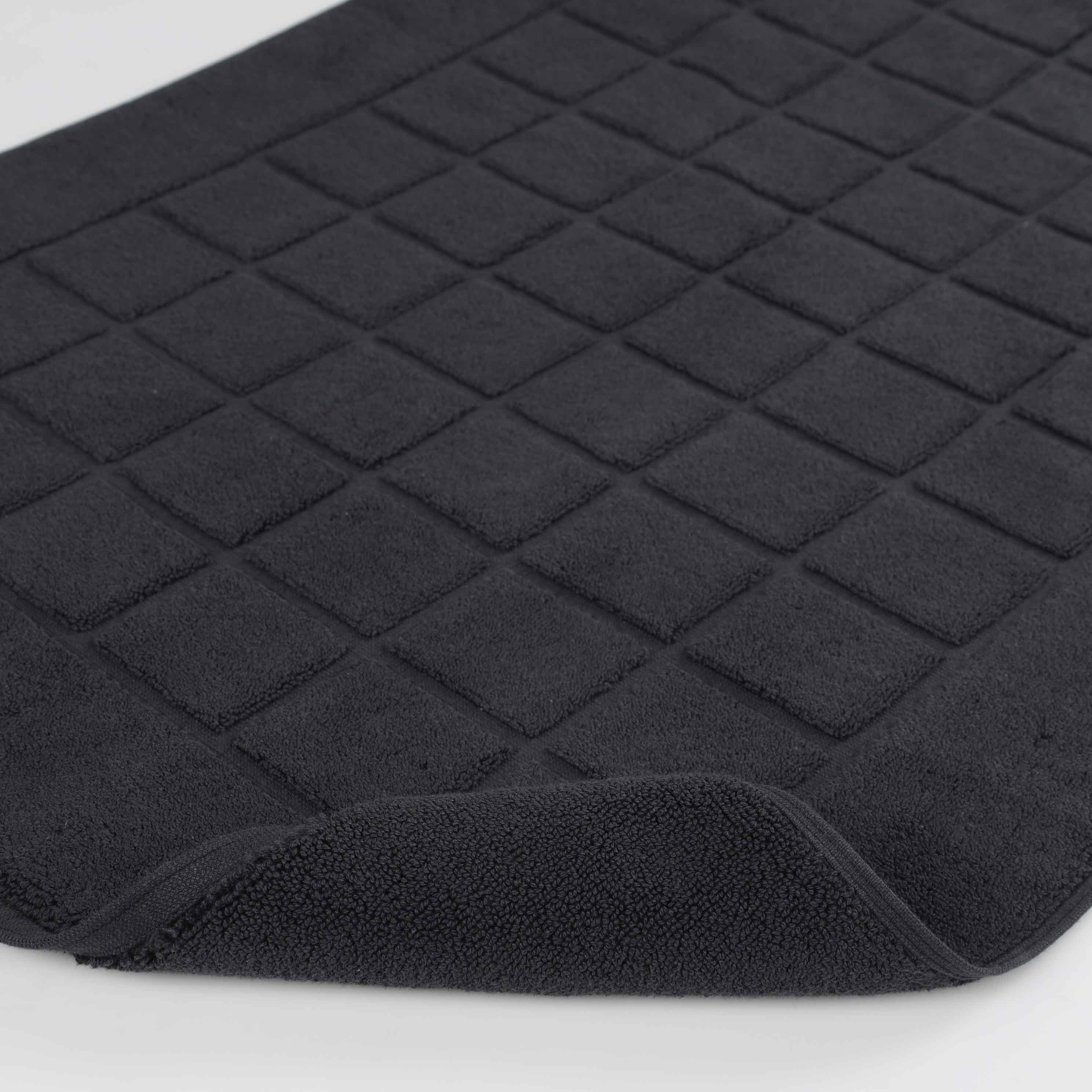 Nora Cotton Solid Absorbent Thick Checkered Washable Bath Mat Set of 2 - Bath Mats by Superior