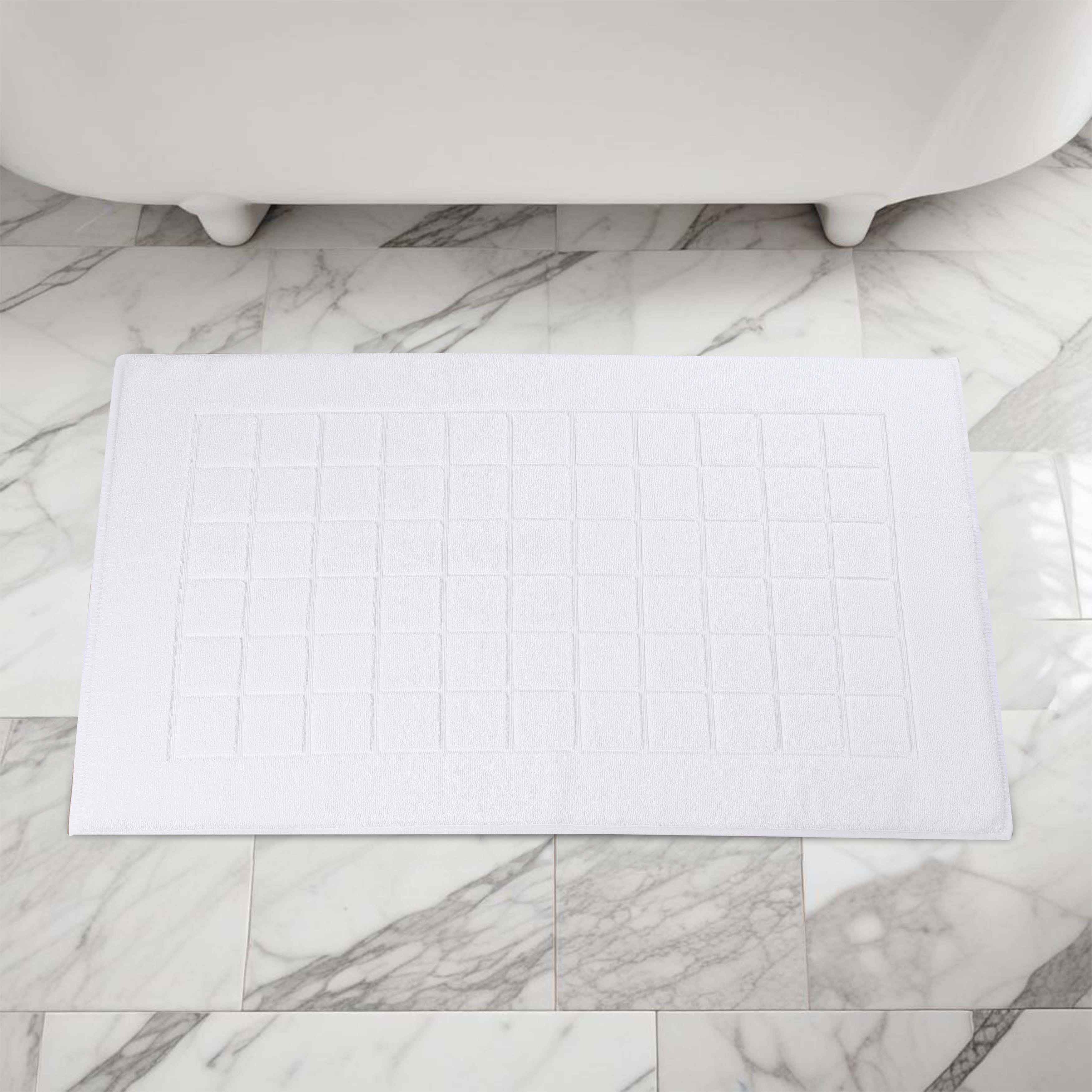 Nora Cotton Solid Absorbent Thick Checkered Washable Bath Mat Set of 2 - Bath Mats by Superior