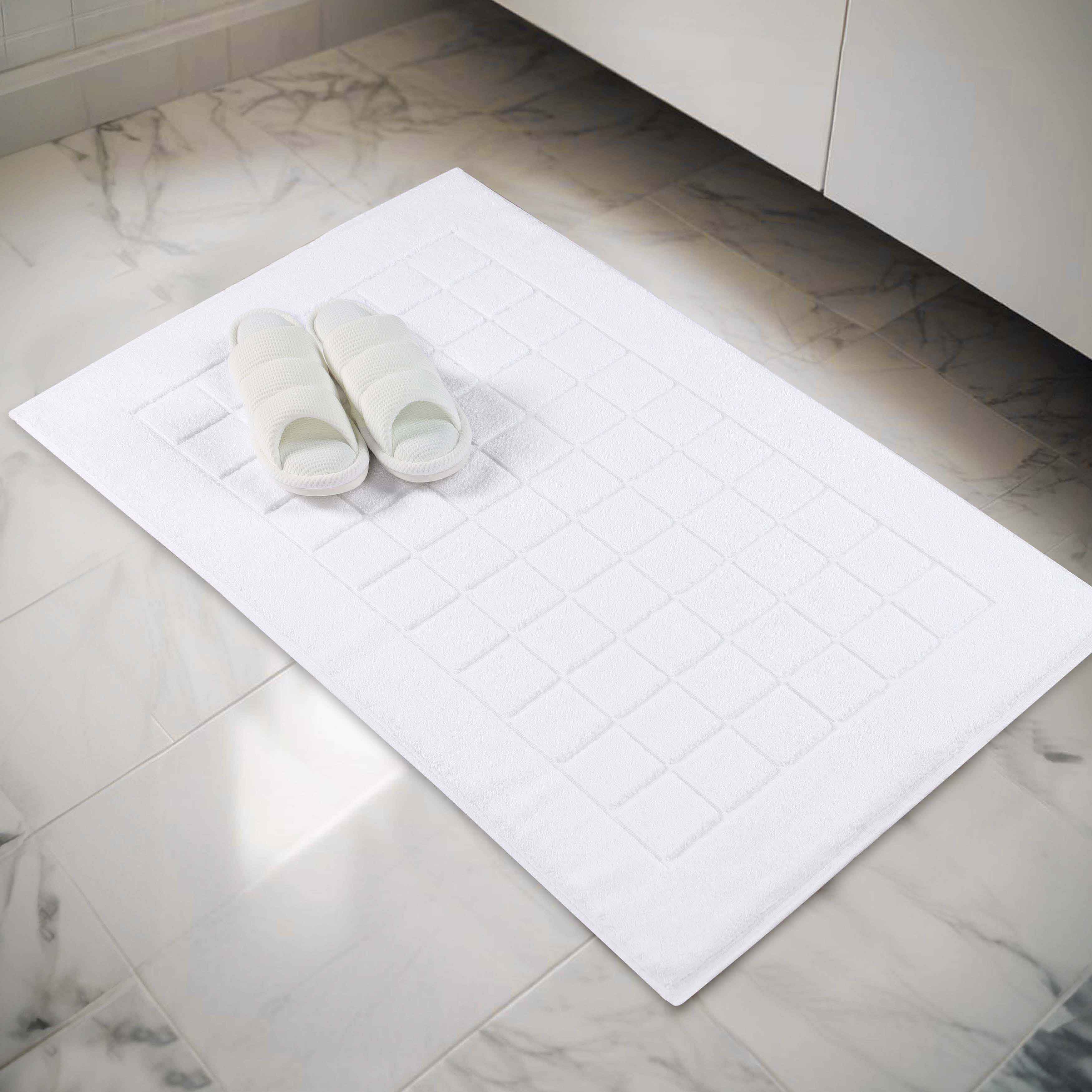 Nora Cotton Solid Absorbent Thick Checkered Washable Bath Mat Set of 2 - Bath Mats by Superior