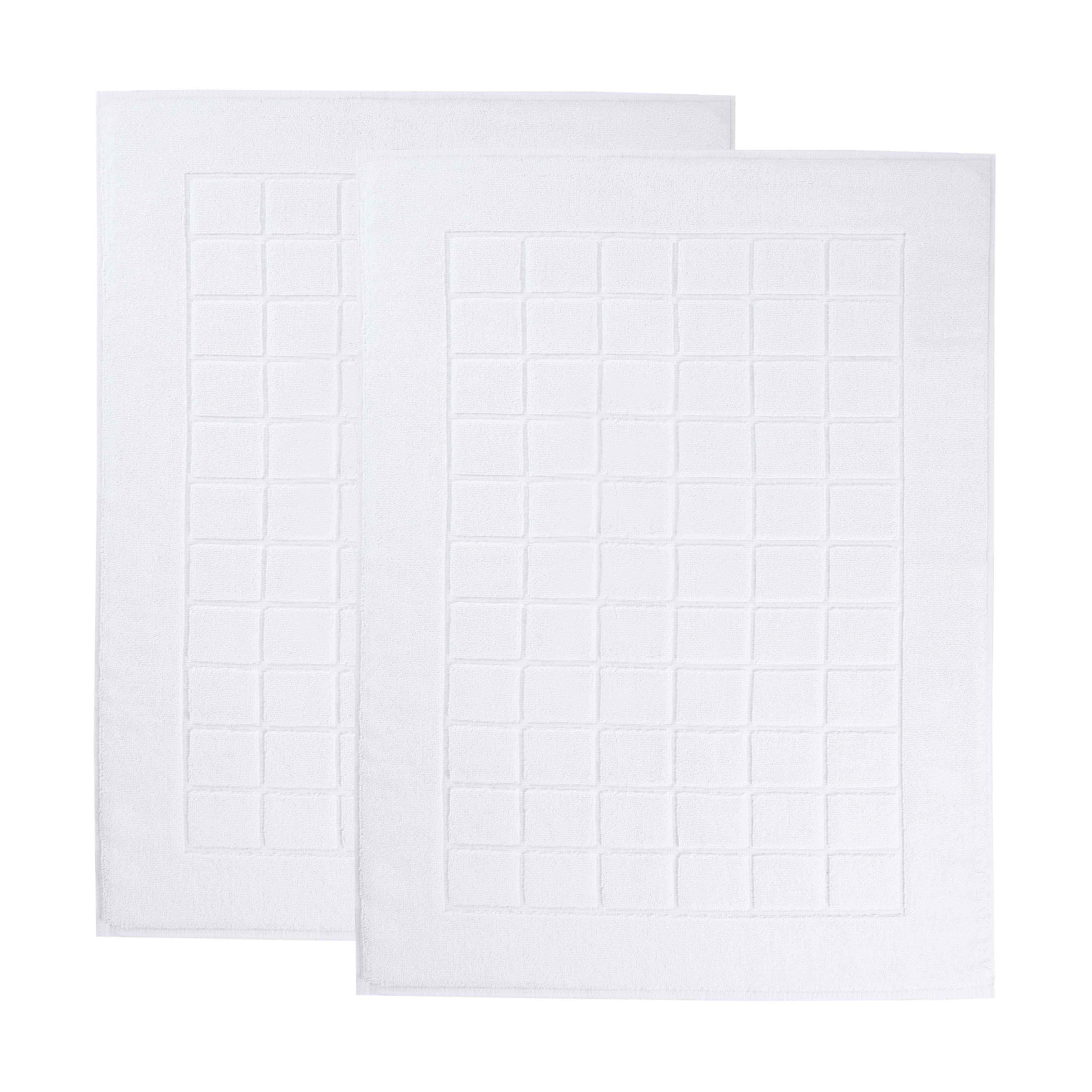 Nora Cotton Solid Absorbent Thick Checkered Washable Bath Mat Set of 2 - Bath Mats by Superior