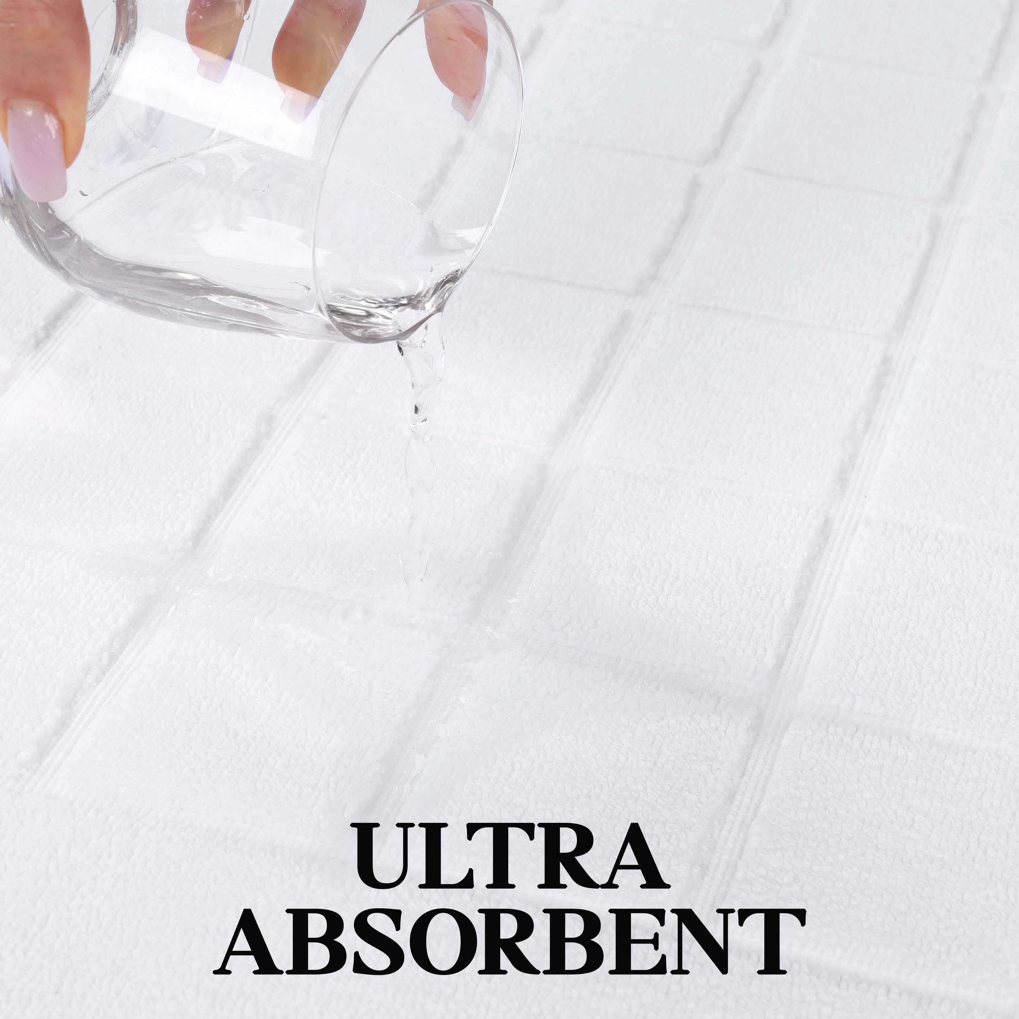 Nora Cotton Solid Absorbent Thick Checkered Washable Bath Mat Set of 2 - Bath Mats by Superior