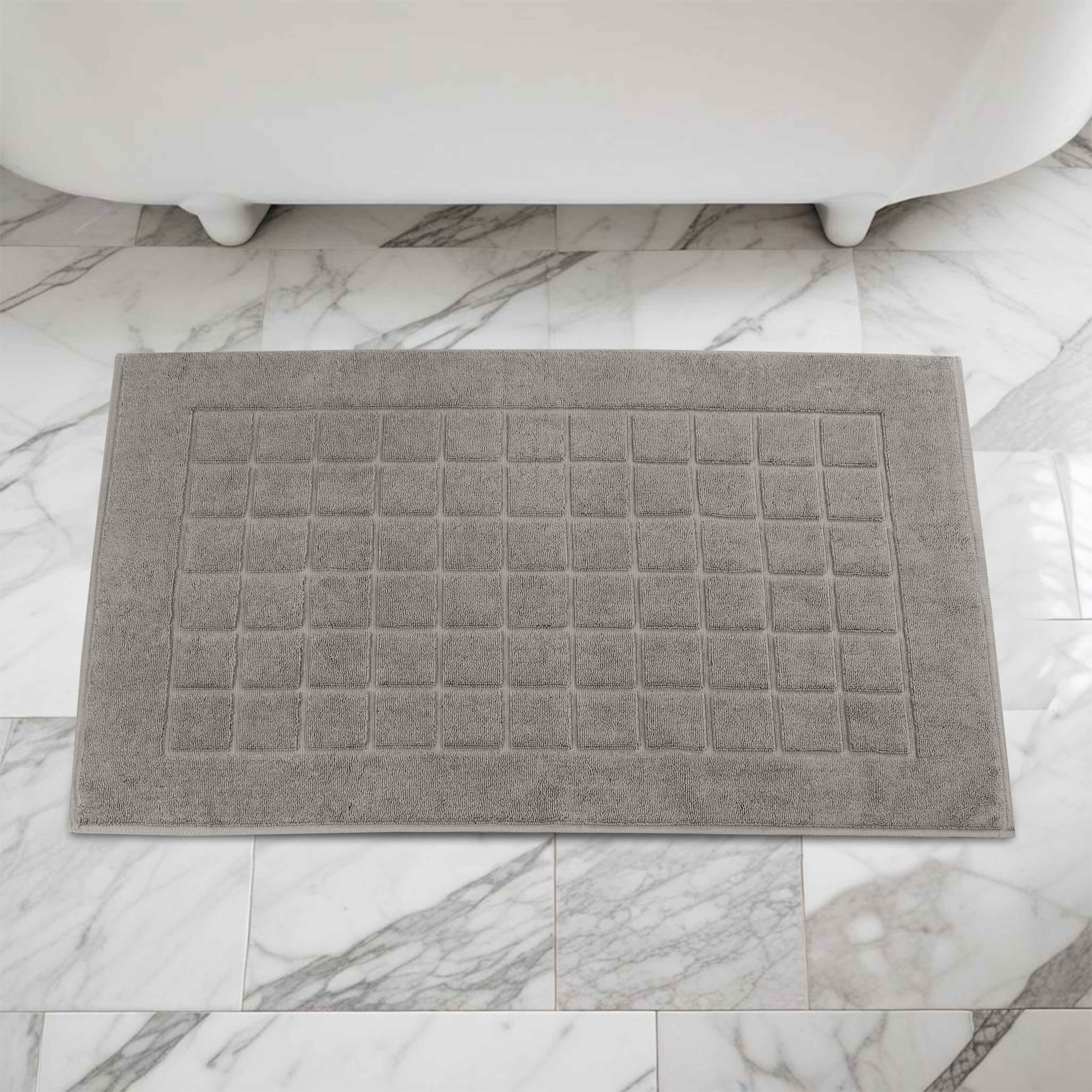 Nora Cotton Solid Absorbent Thick Checkered Washable Bath Mat Set of 2 - Bath Mats by Superior