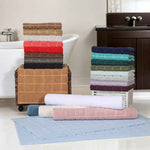 Nora Cotton Solid Absorbent Thick Checkered Washable Bath Mat Set of 2 - Bath Mats by Superior