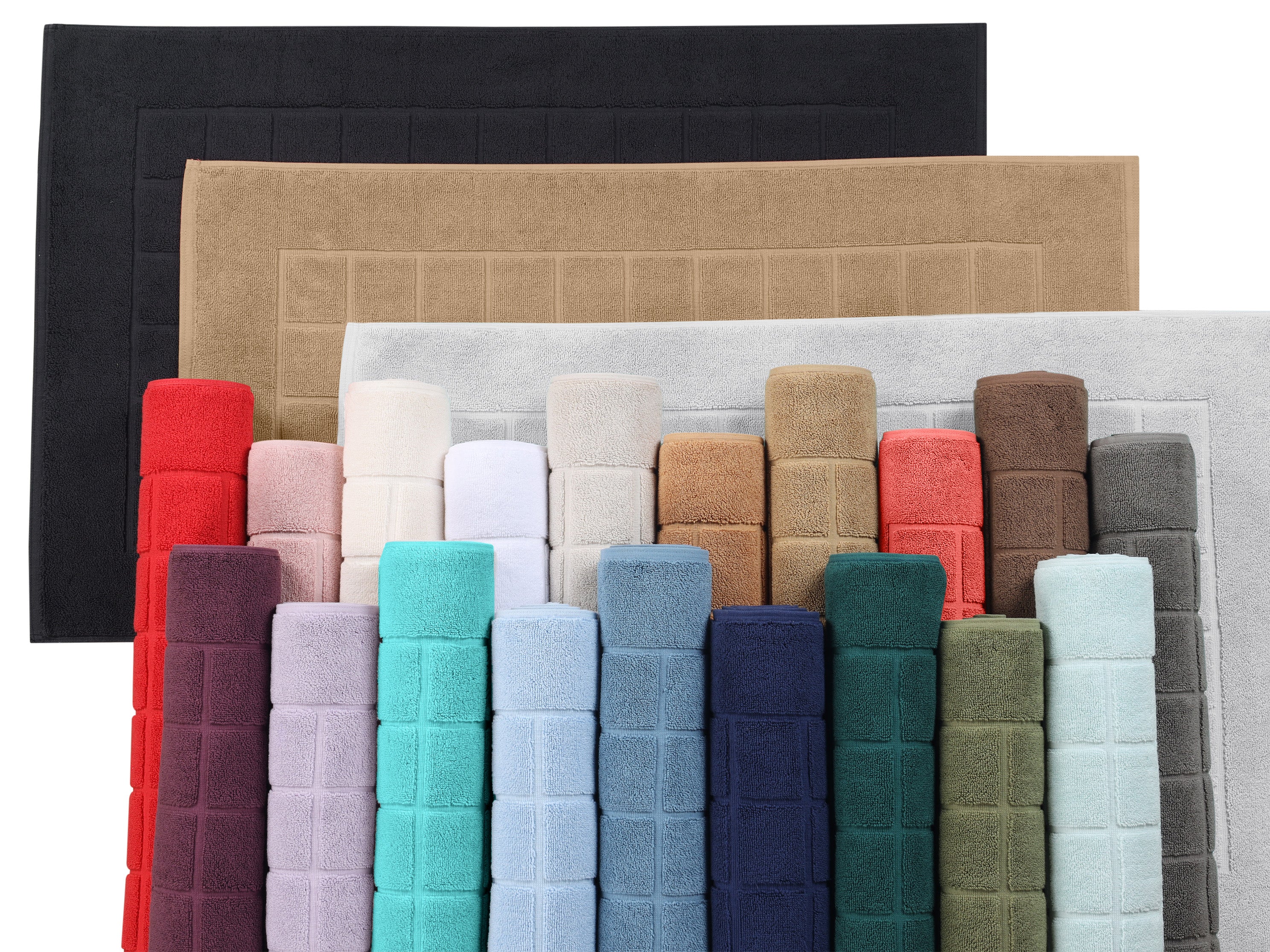 Nora Cotton Solid Absorbent Thick Checkered Washable Bath Mat Set of 2 - Bath Mats by Superior