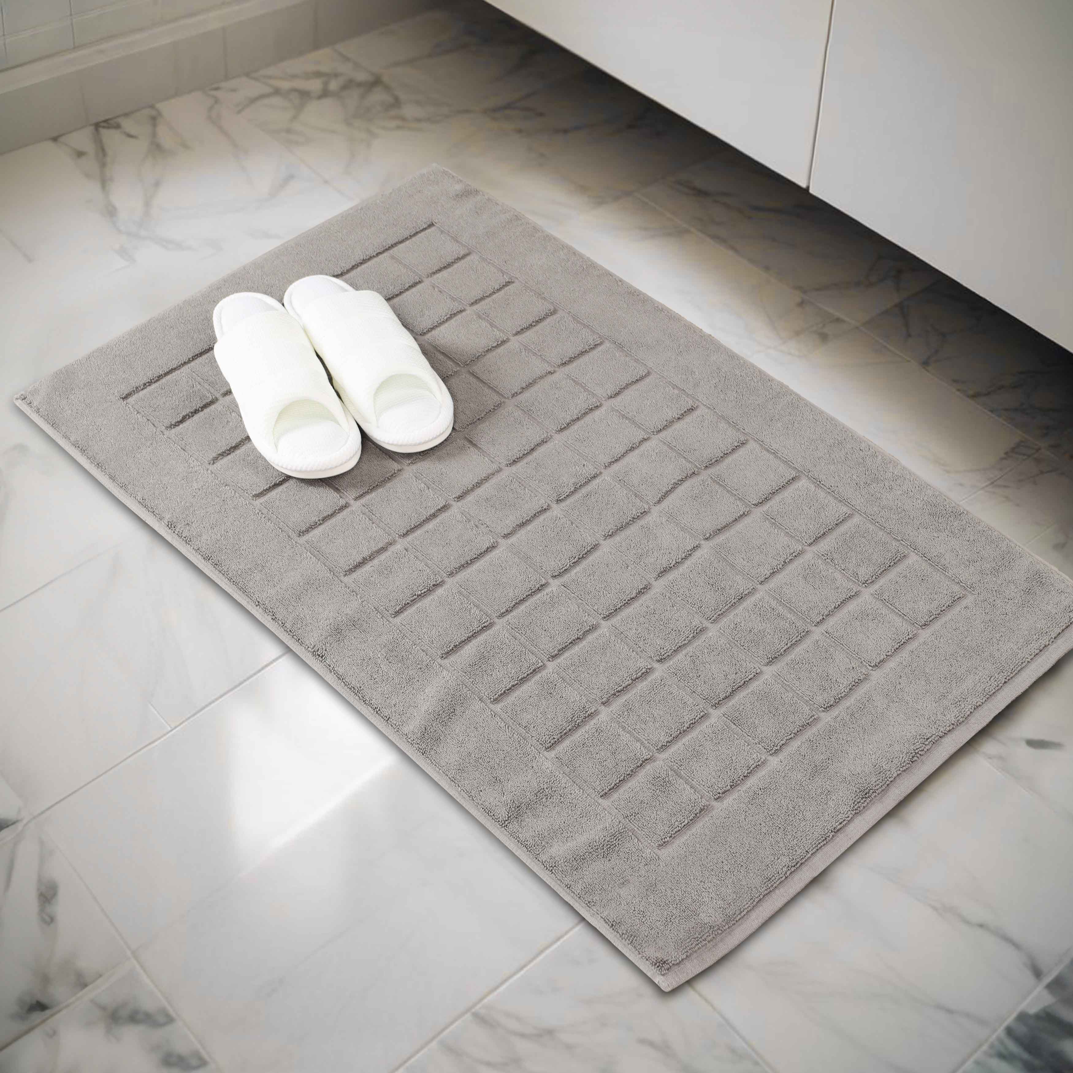 Nora Cotton Solid Absorbent Thick Checkered Washable Bath Mat Set of 2 - Bath Mats by Superior