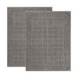 Nora Cotton Solid Absorbent Thick Checkered Washable Bath Mat Set of 2 - Bath Mats by Superior