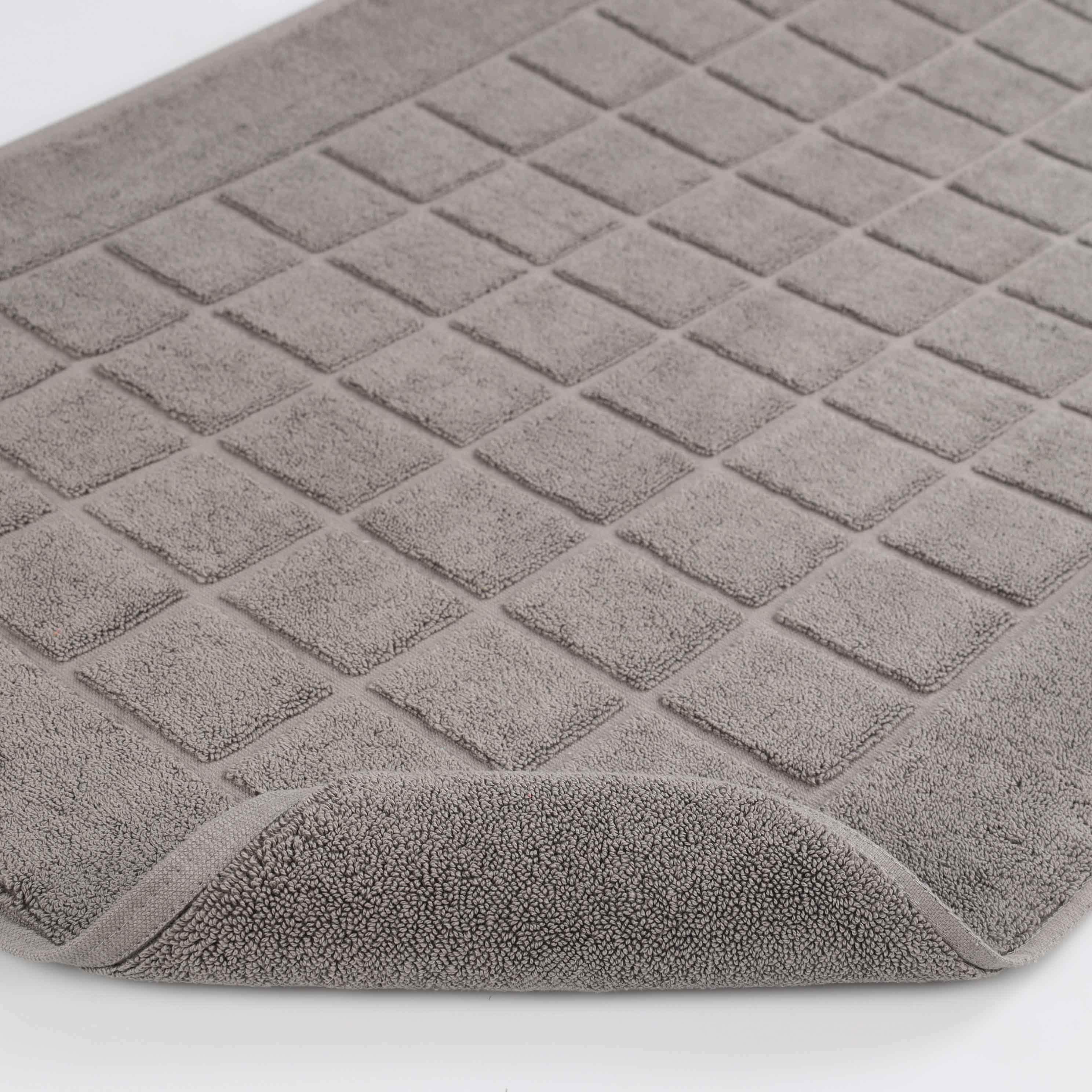 Nora Cotton Solid Absorbent Thick Checkered Washable Bath Mat Set of 2 - Bath Mats by Superior