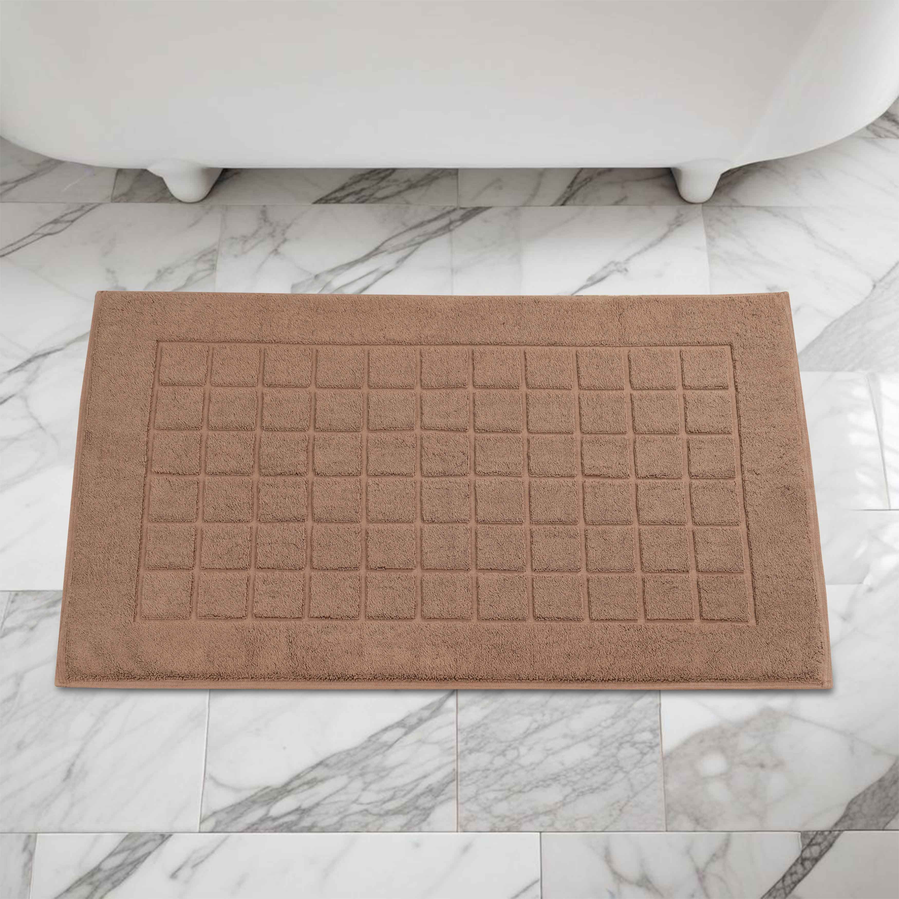 Nora Cotton Solid Absorbent Thick Checkered Washable Bath Mat Set of 2 - Bath Mats by Superior