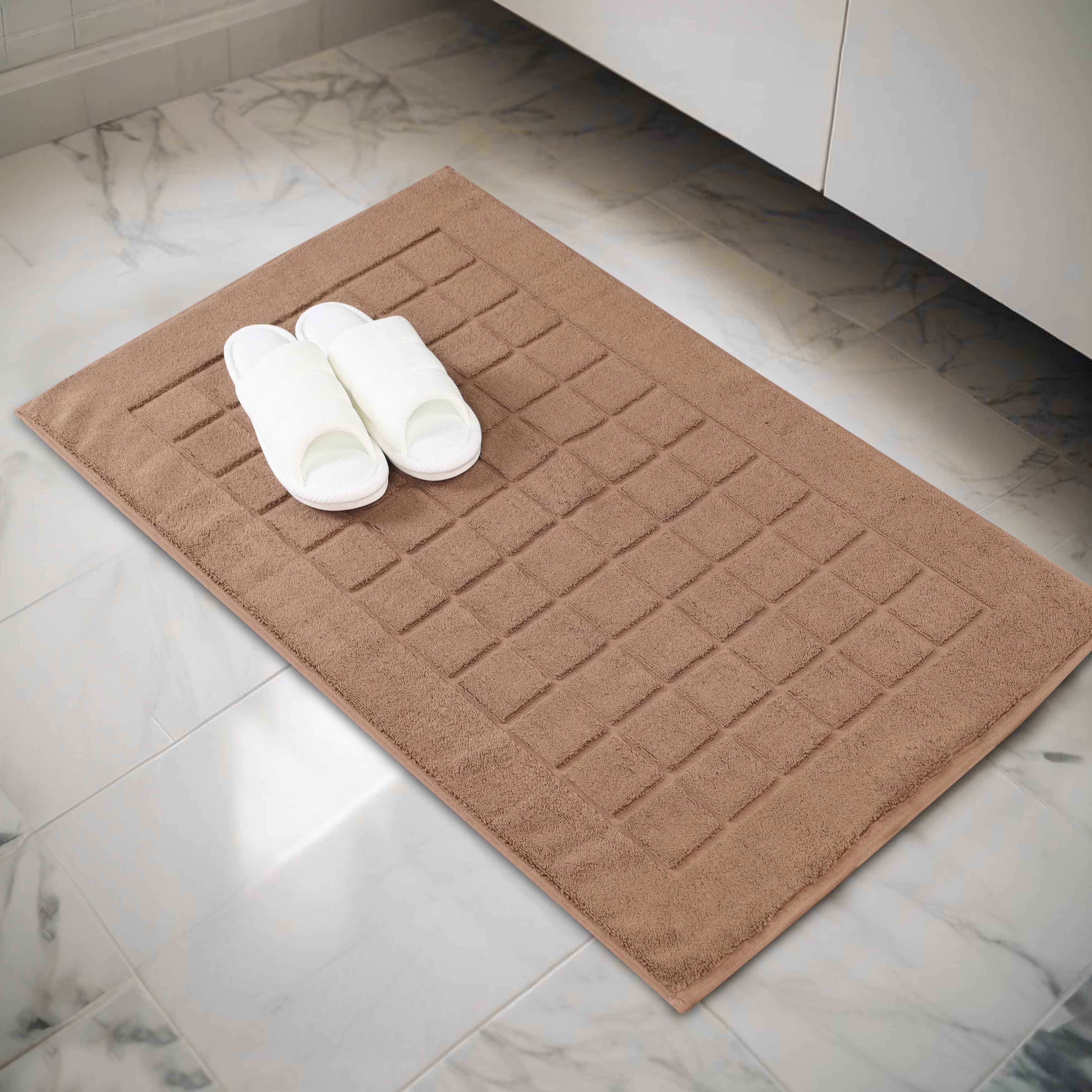 Nora Cotton Solid Absorbent Thick Checkered Washable Bath Mat Set of 2 - Bath Mats by Superior