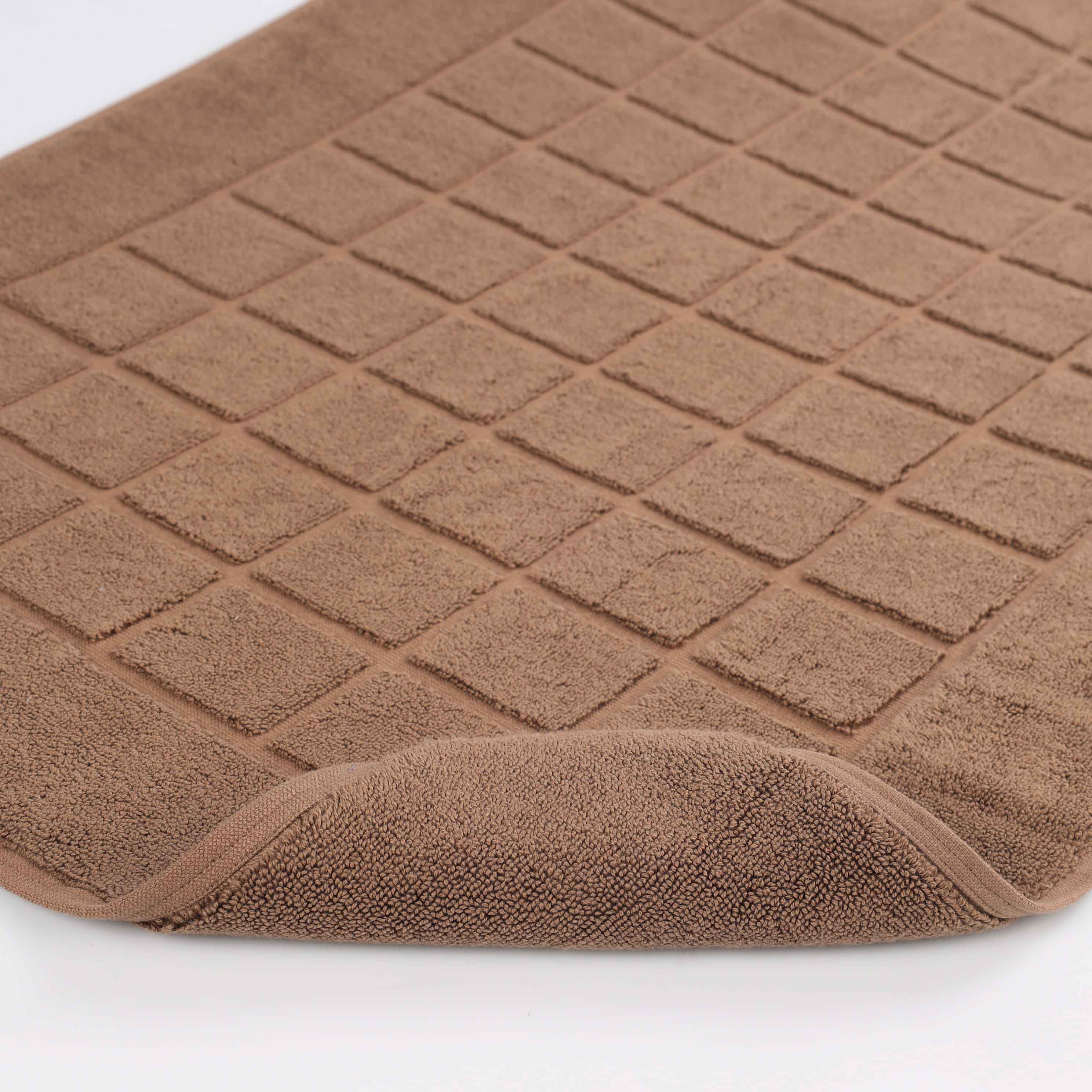 Nora Cotton Solid Absorbent Thick Checkered Washable Bath Mat Set of 2 - Bath Mats by Superior