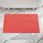 Nora Cotton Solid Absorbent Thick Checkered Washable Bath Mat Set of 2 - Bath Mats by Superior