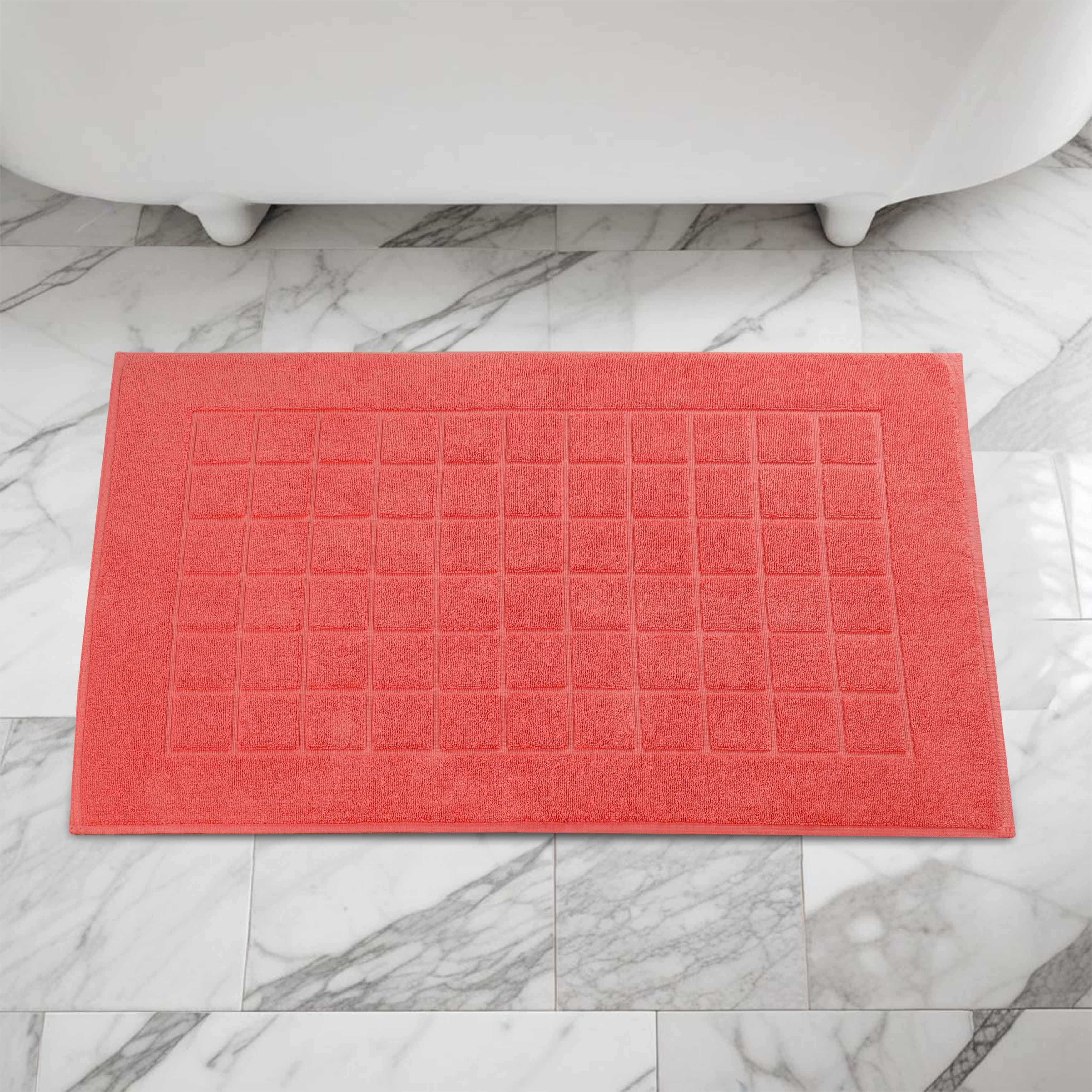 Nora Cotton Solid Absorbent Thick Checkered Washable Bath Mat Set of 2 - Bath Mats by Superior