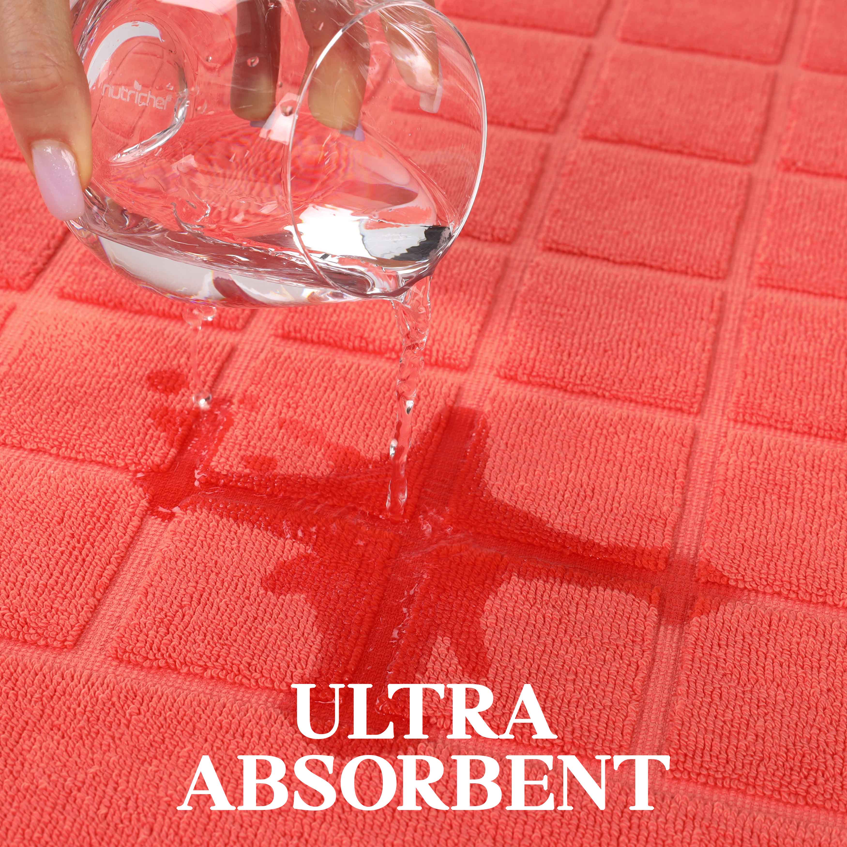 Nora Cotton Solid Absorbent Thick Checkered Washable Bath Mat Set of 2 - Bath Mats by Superior
