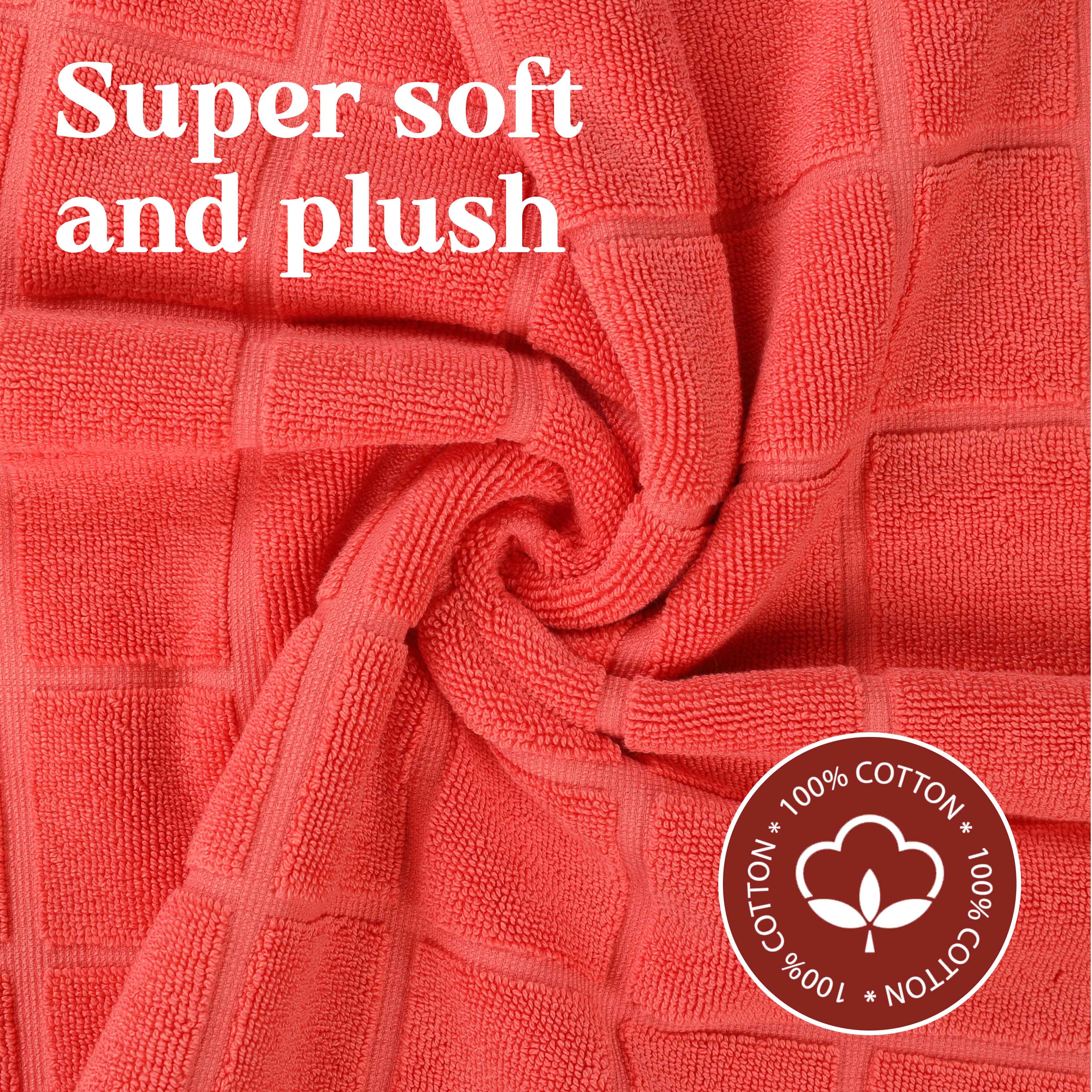 Nora Cotton Solid Absorbent Thick Checkered Washable Bath Mat Set of 2 - Bath Mats by Superior