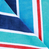 Ocean Stripe Oversized Cotton 2 Piece Beach Towel Set - Beach Towel by Superior