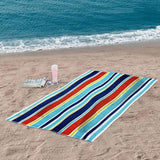 Oceana Stripe Oversized Cotton 2 Piece Beach Towel Set - Beach Towel by Superior