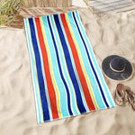 Oceana Stripe Oversized Cotton 2 Piece Beach Towel Set - Beach Towel by Superior