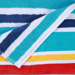 Oceana Stripe Oversized Cotton 2 Piece Beach Towel Set - Beach Towel by Superior