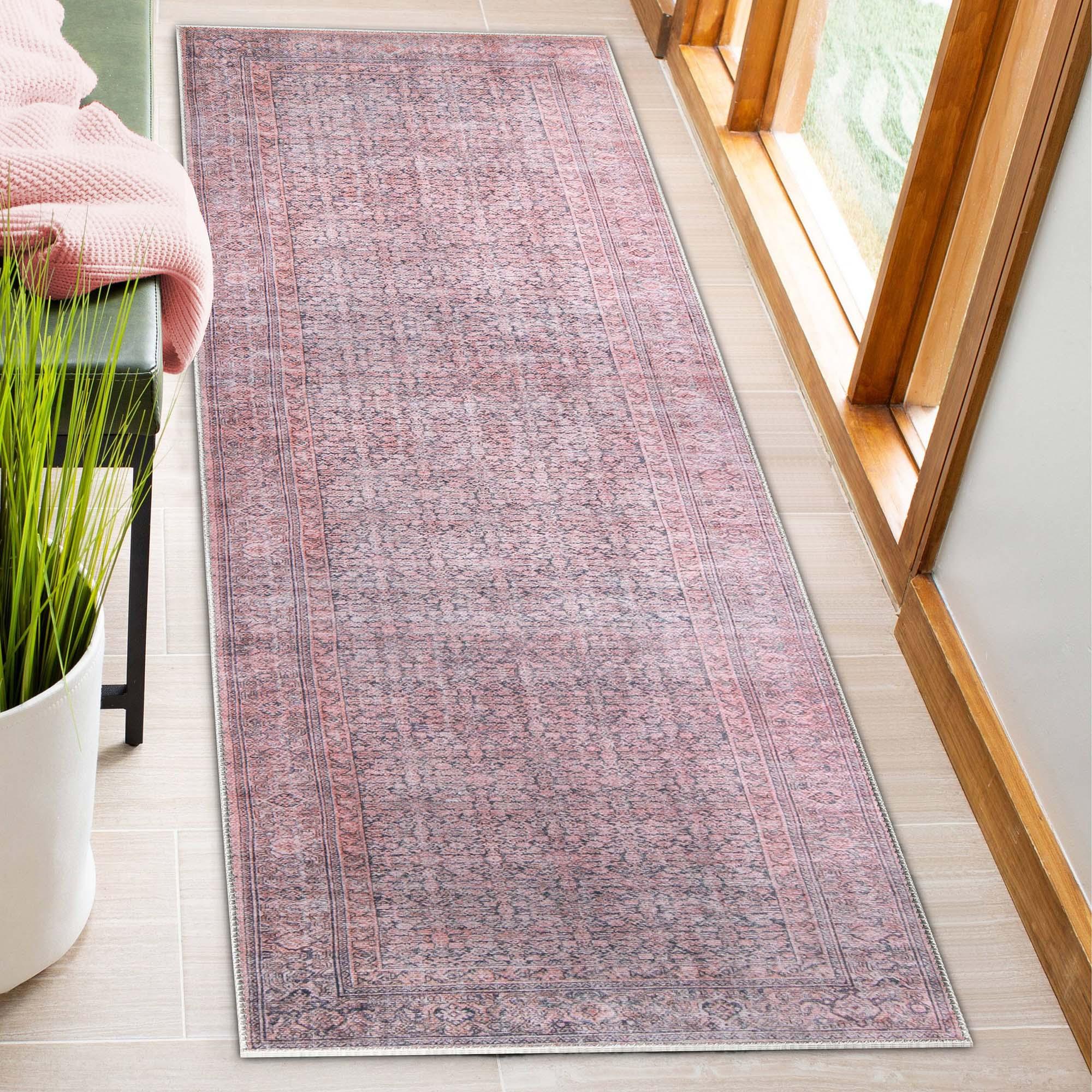 Oriental Vintage Medallion Power-Loomed Indoor Area Rug Garnet Red - Rugs by Superior