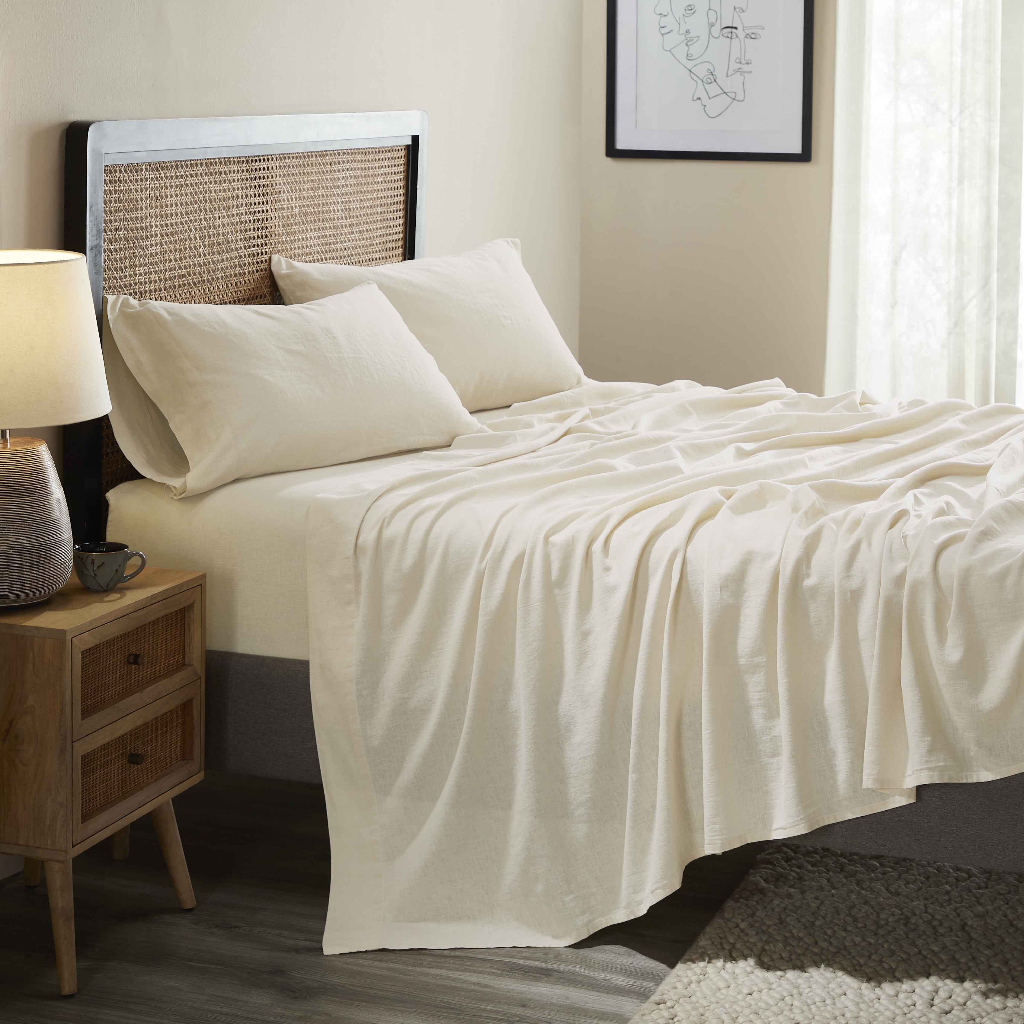 Orion Cotton Linen Blend Garment Washed Deep Pocket Bed Sheet Set - Sheet Set by Superior