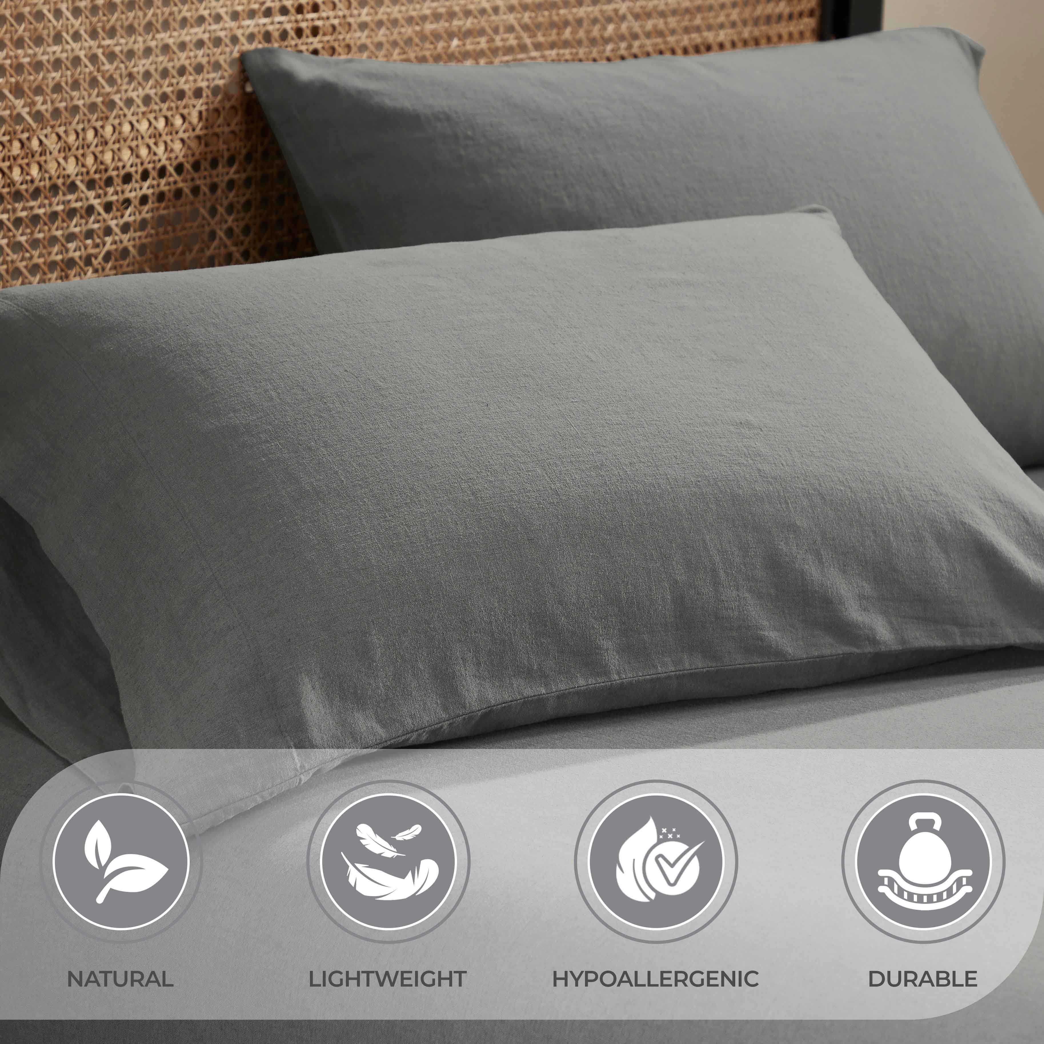 Orion Cotton Linen Blend Garment Washed Deep Pocket Bed Sheet Set - Sheet Set by Superior