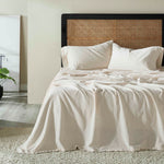 Orion Cotton Linen Blend Garment Washed Deep Pocket Bed Sheet Set - Sheet Set by Superior