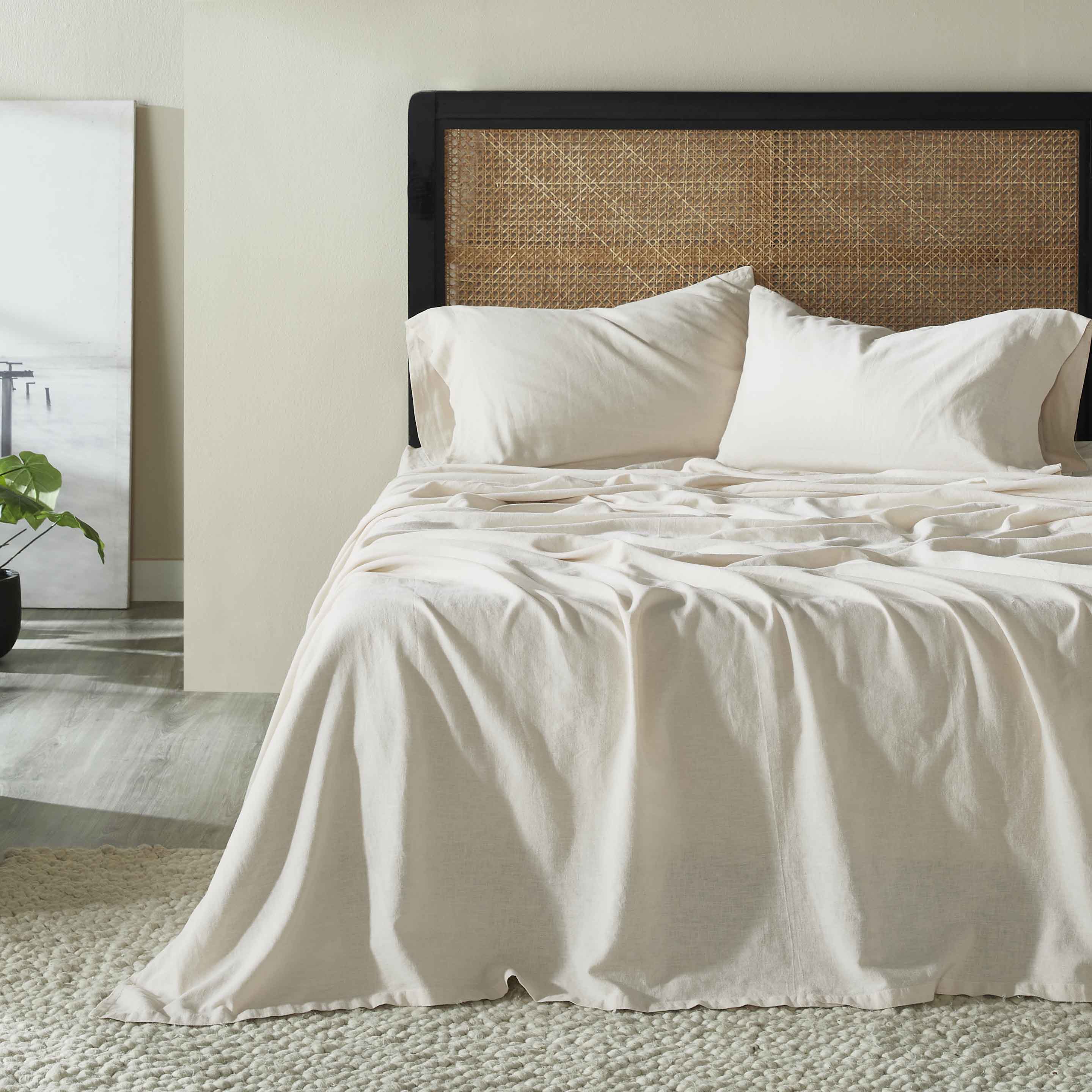 Orion Cotton Linen Blend Garment Washed Deep Pocket Bed Sheet Set - Sheet Set by Superior