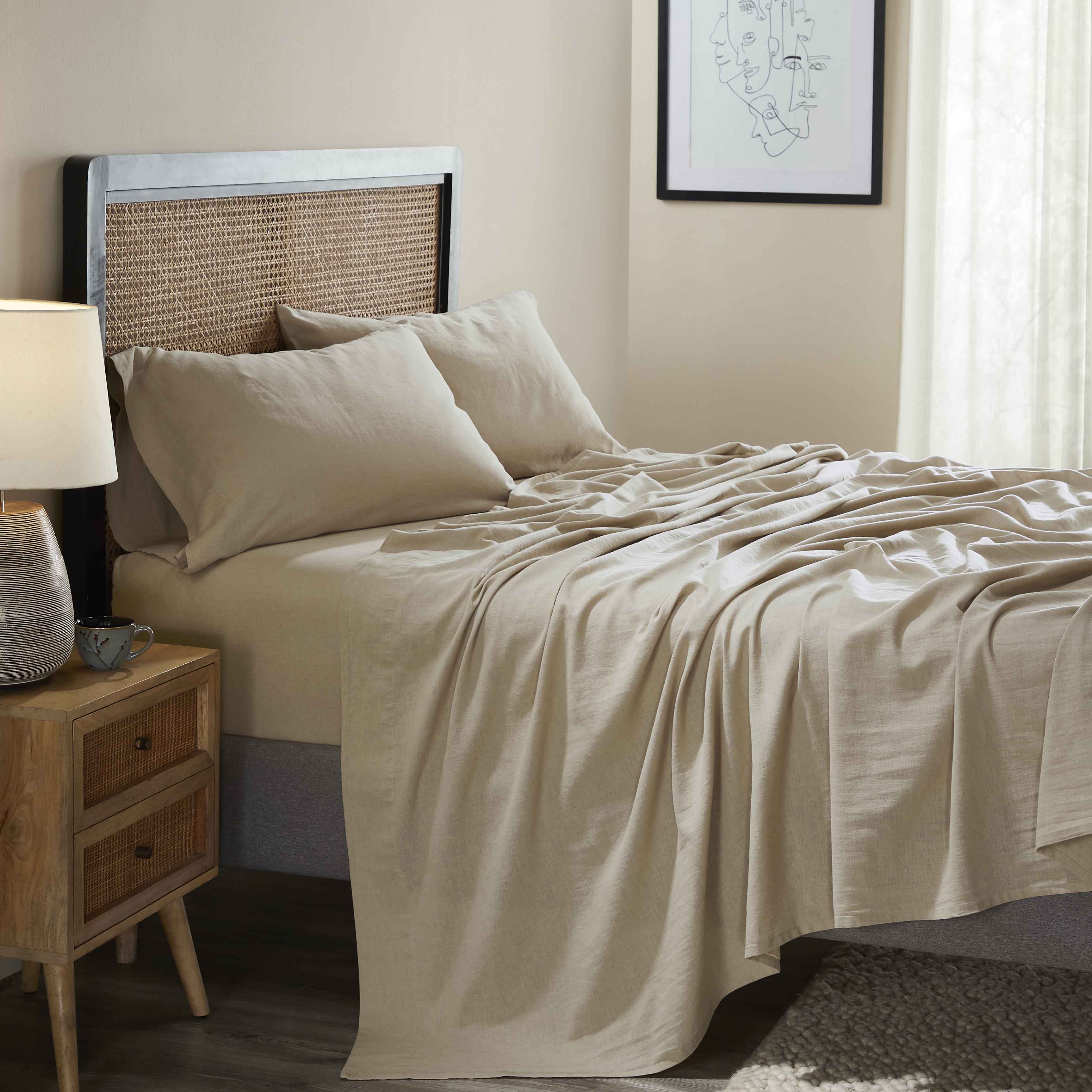 Orion Cotton Linen Blend Garment Washed Deep Pocket Bed Sheet Set - Sheet Set by Superior